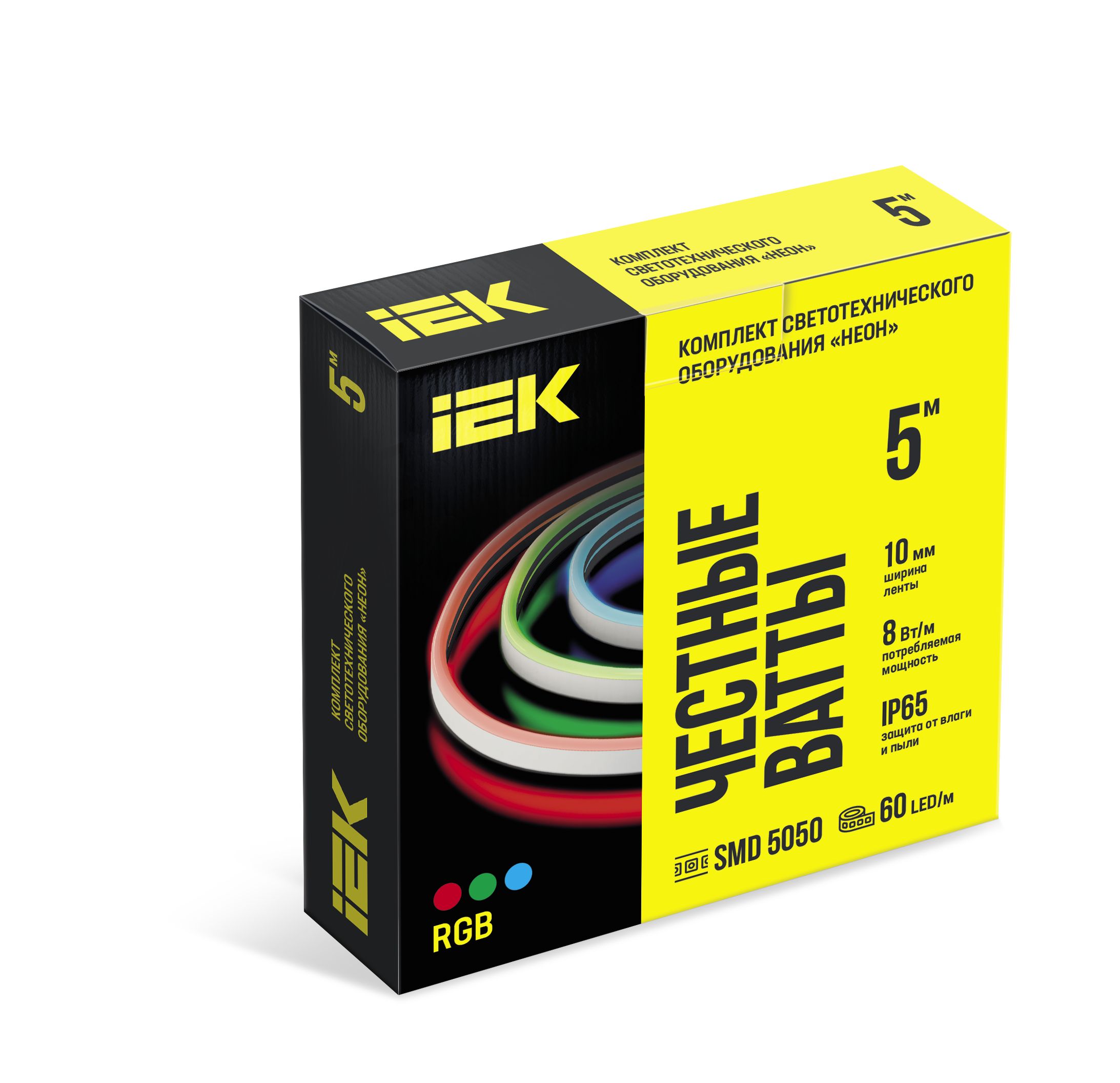 Комплект светодиодной подсветки "Неон" (лента LED 5м LSR5-5050RGB60-8-IP65-220В + драйвер) IEK