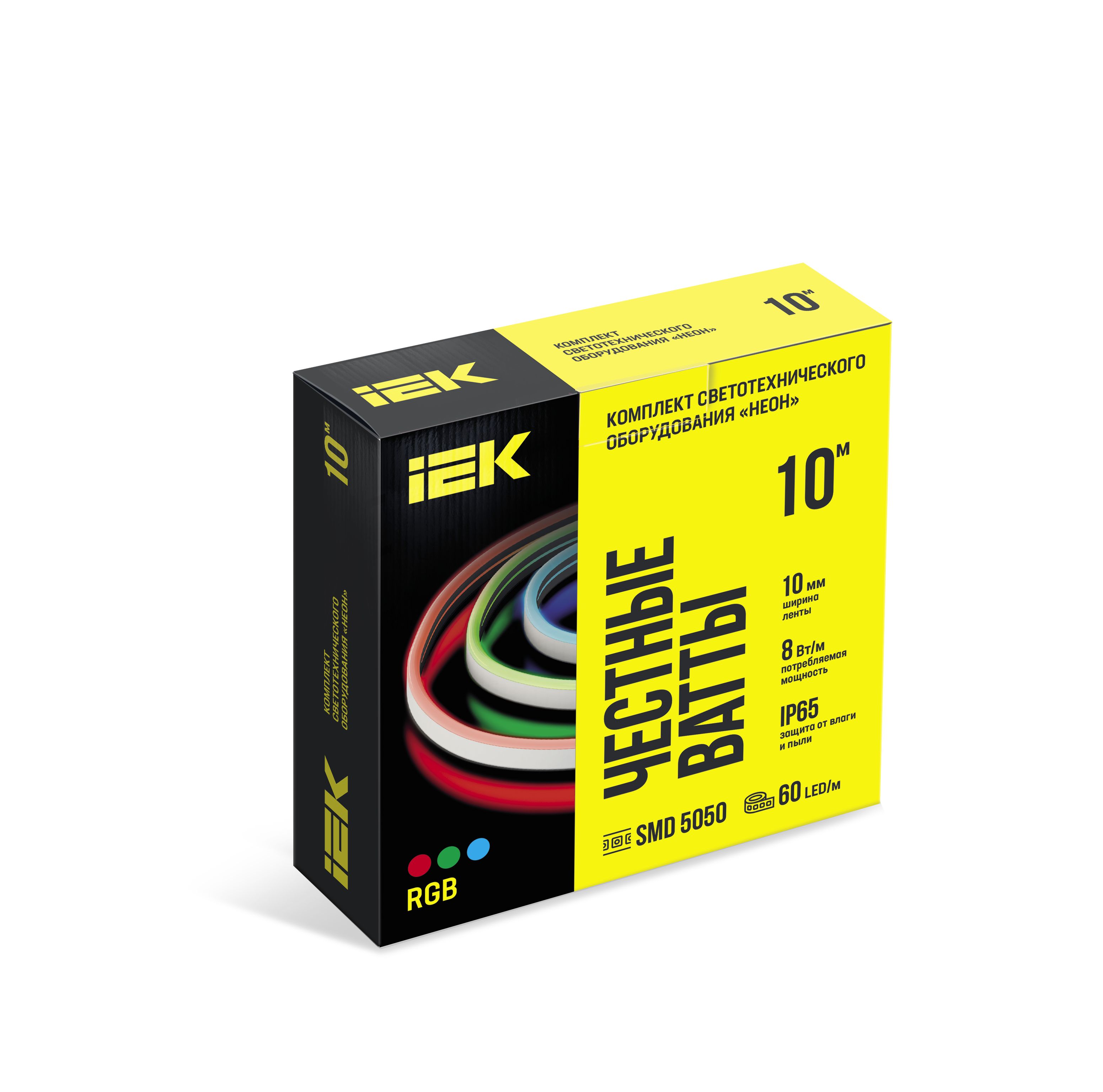Комплект светодиодной подсветки "Неон" (лента LED 10м LSR5-5050RGB60-8-IP65-220В + драйвер) IEK