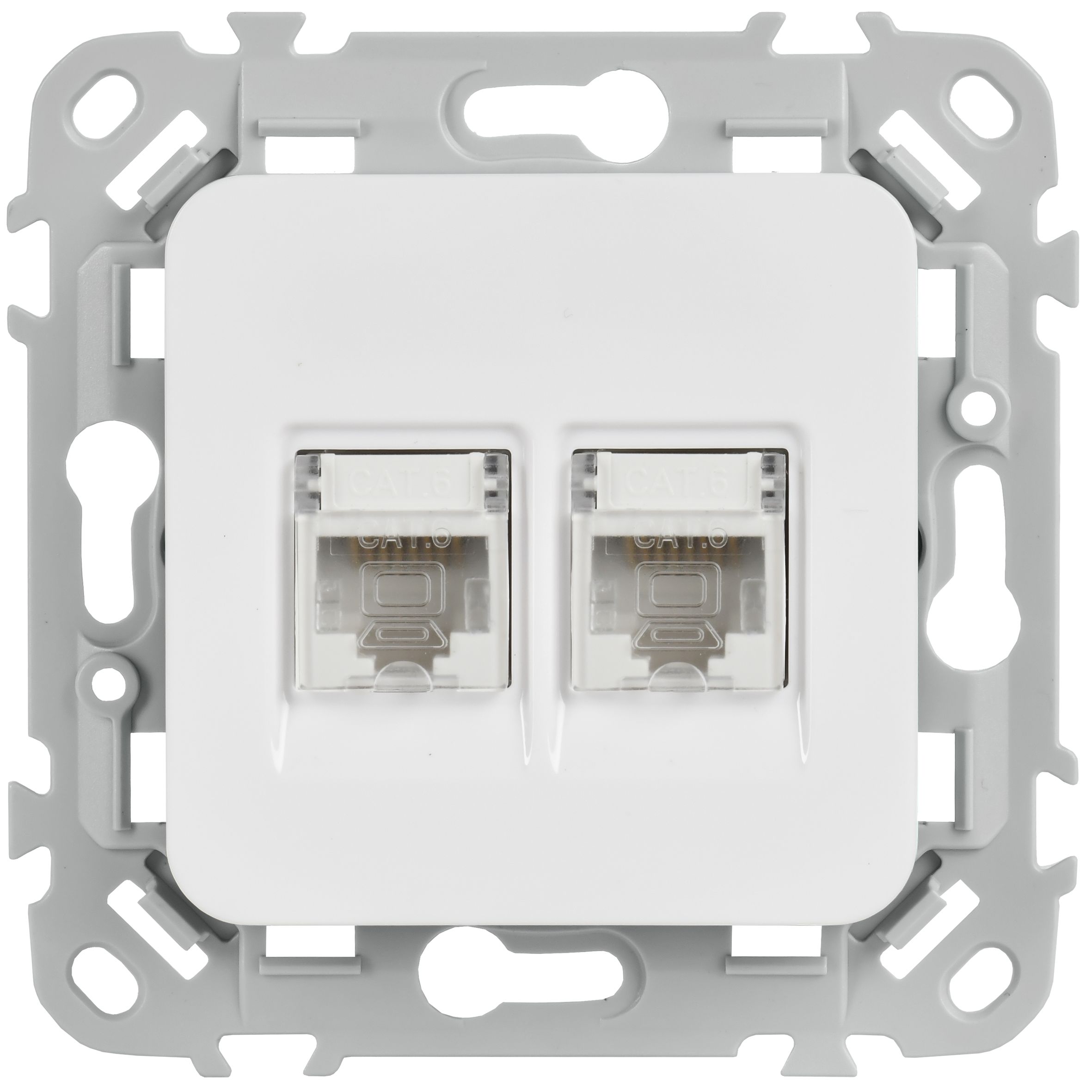 FLITE Розетка 2-местная компьютерная RJ45 категория 6 UTP РК6-2-0-ФлБ белый IEK — фото