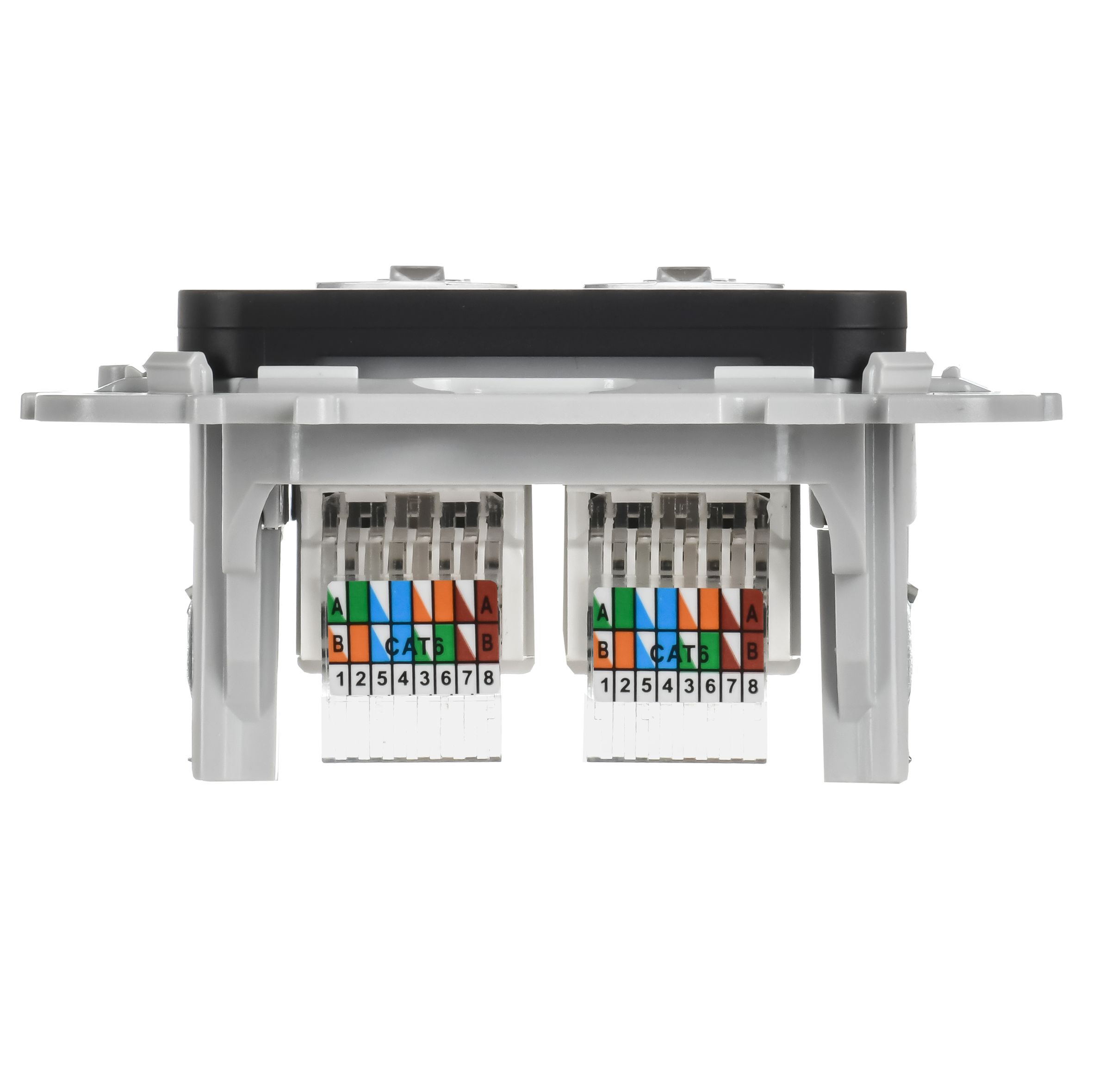 FLITE Розетка 2-местная компьютерная RJ45 категория 6 UTP РК6-2-0-ФлЧ черный IEK — фото