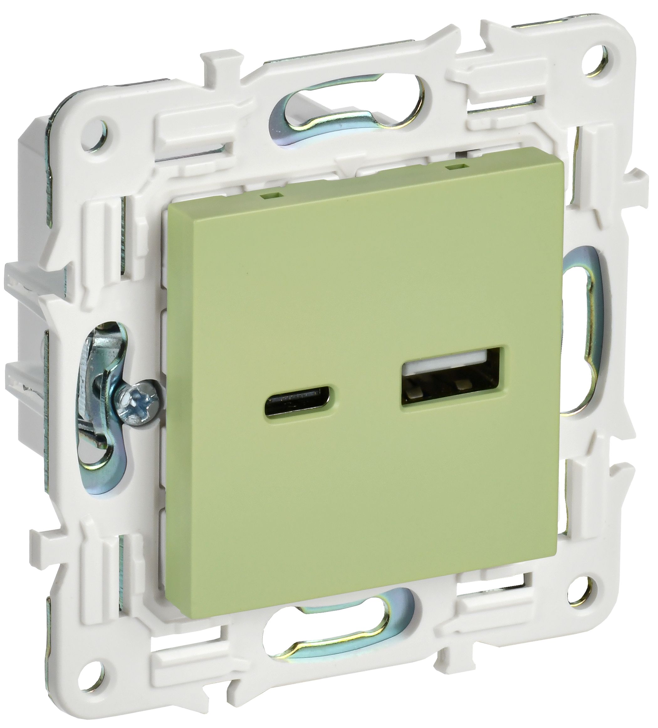 SKANDY Розетка USB A+C 18Вт SK-R13G мятный IEK — фото