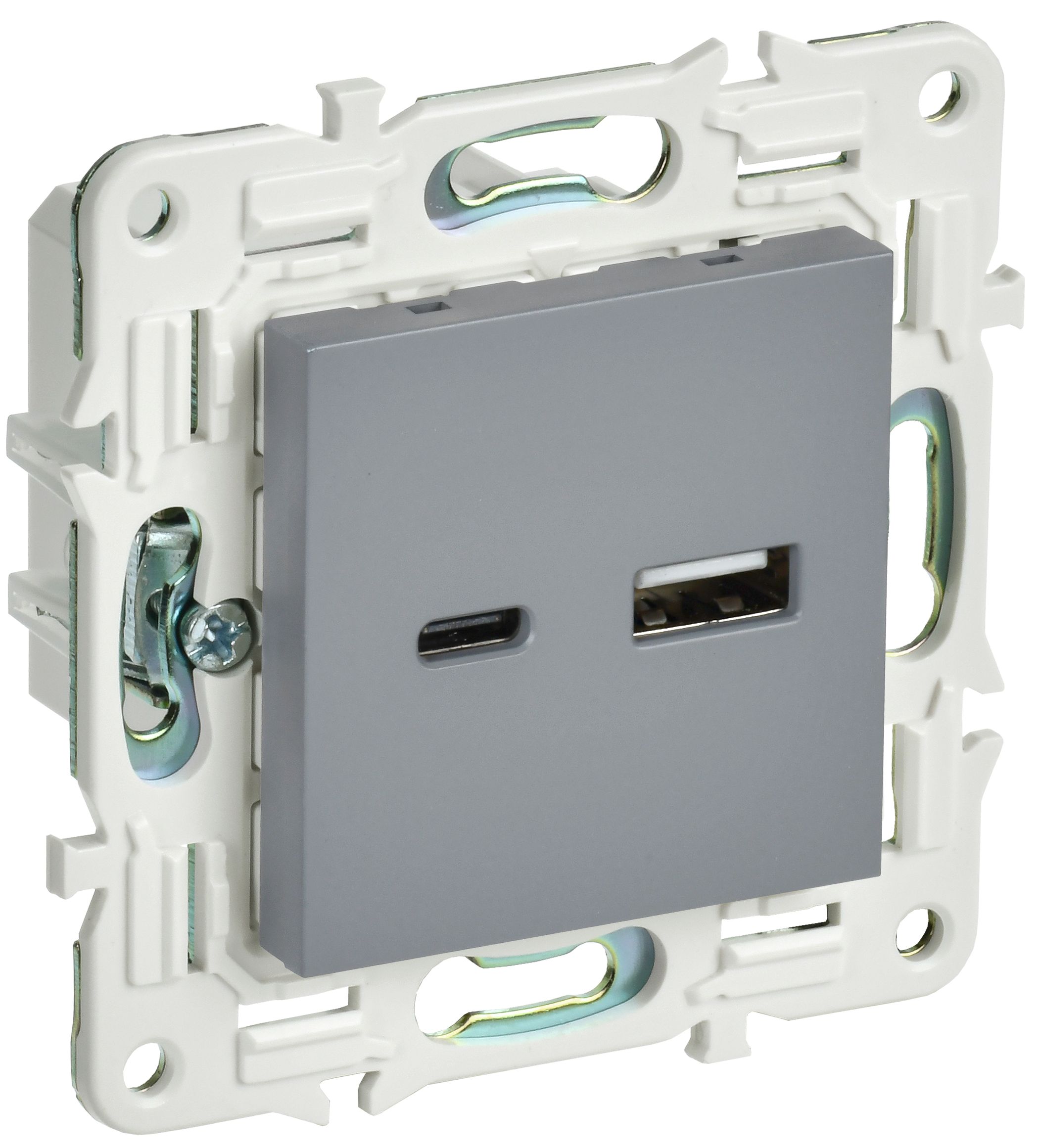 SKANDY Розетка USB A+C 18Вт SK-R13Gr серый IEK — фото