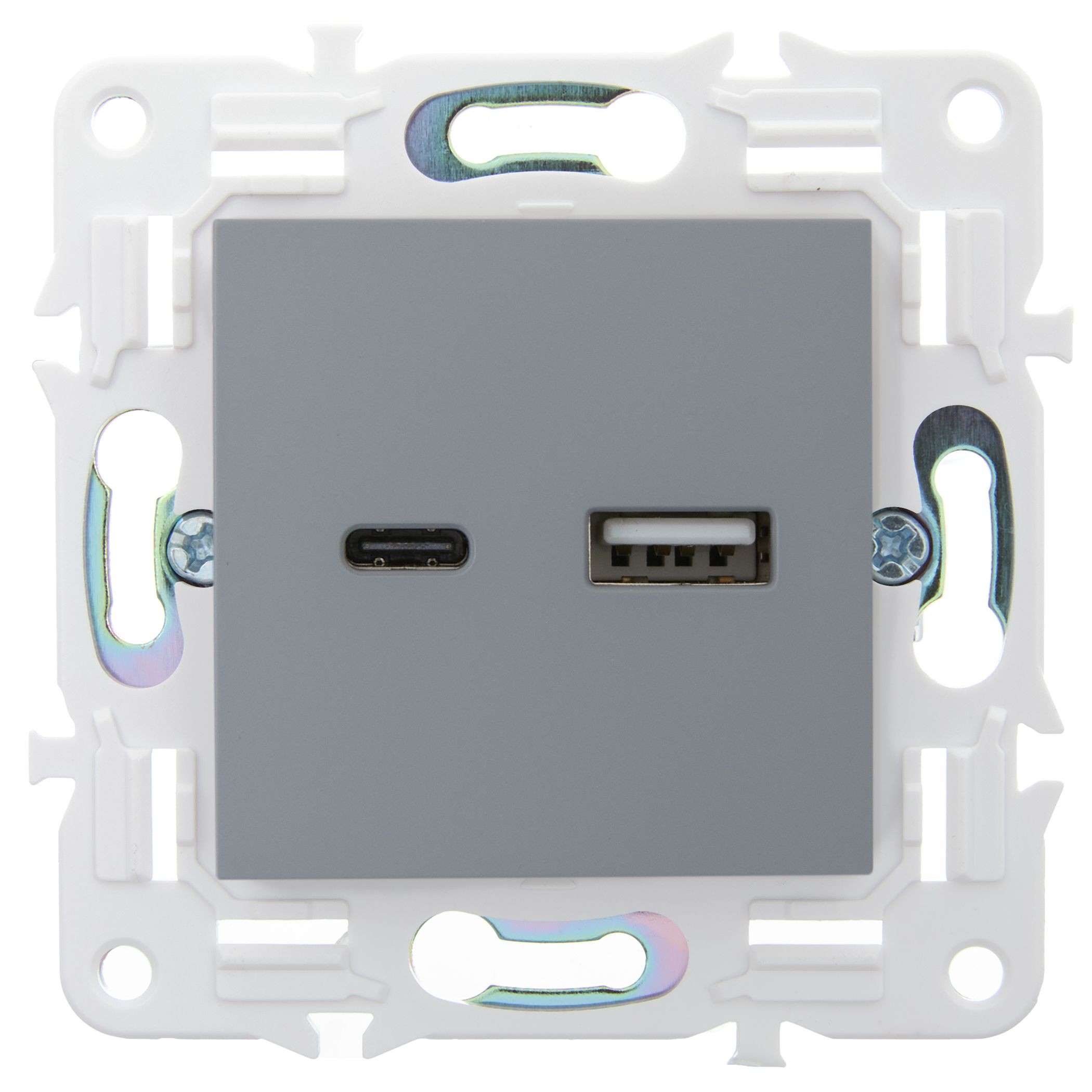 SKANDY Розетка USB A+C 18Вт SK-R13Gr серый IEK — фото