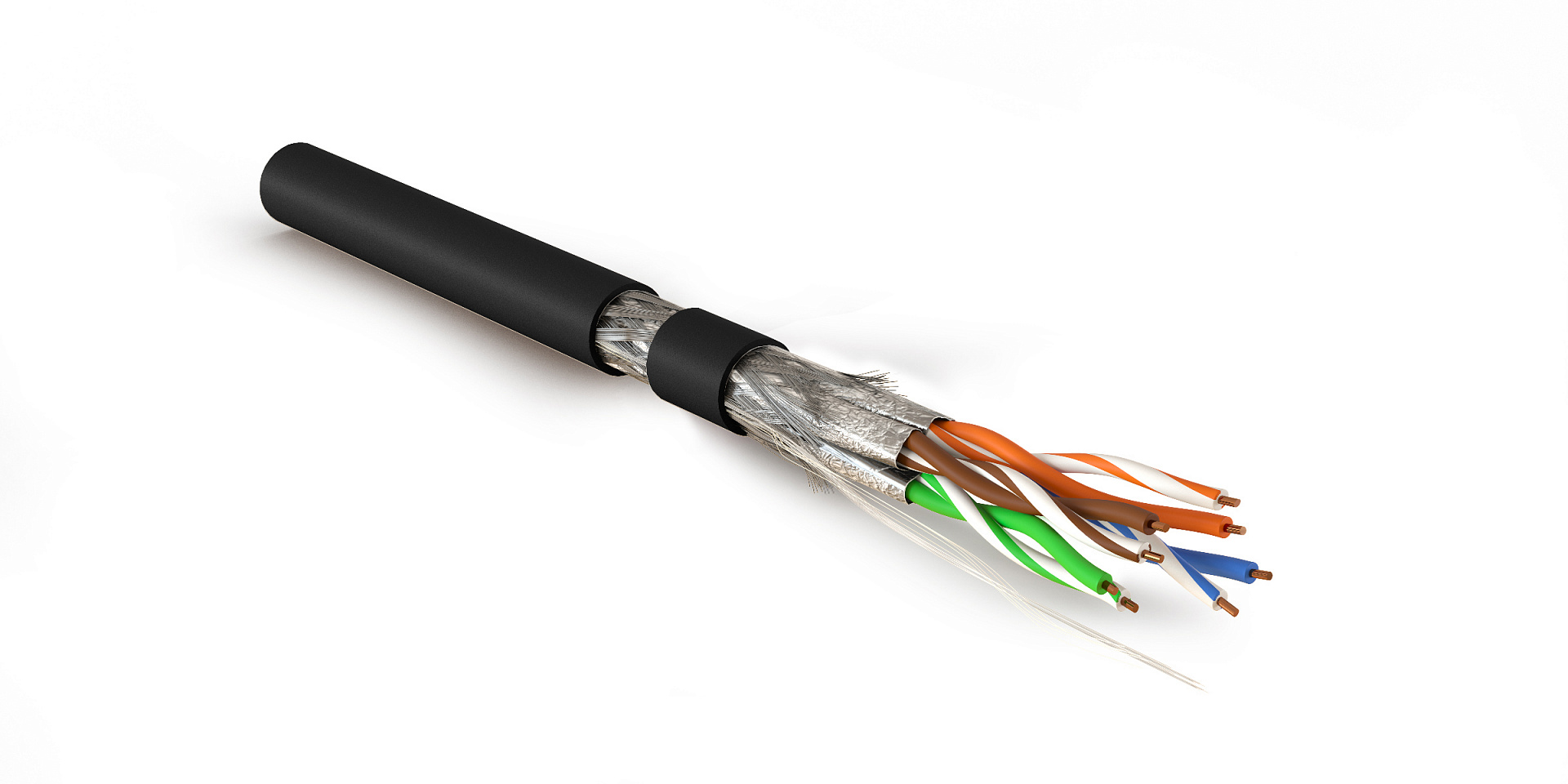Hyperline SFTP4-C7A-S23-IN-LSZH-BK-305 (305 м) Кабель витая пара, экранированный S/FTP, общий экран оплетка, каждая пара в фольге, категория 7A (1000MHz), 4 пары 23 AWG, 4х2х0,58 мм, однопроволочные жилы, LSZH, нг(А)-HF, внутренний -40°C – +75°C, черный