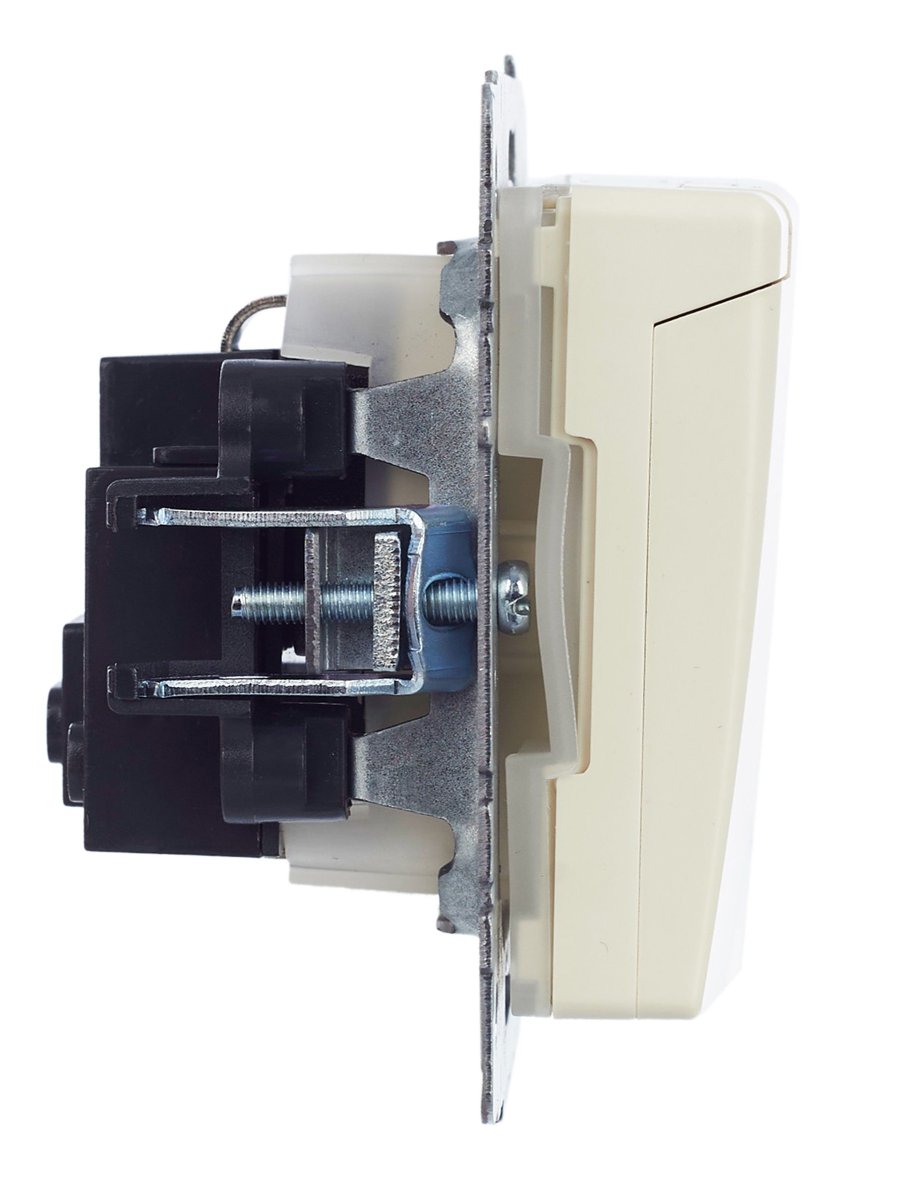BRITE Розетка 1-местная с заземлением с защитными шторками и крышкой 16А IP44 РСбш10-3-44-БрКр бежевый IEK — фото