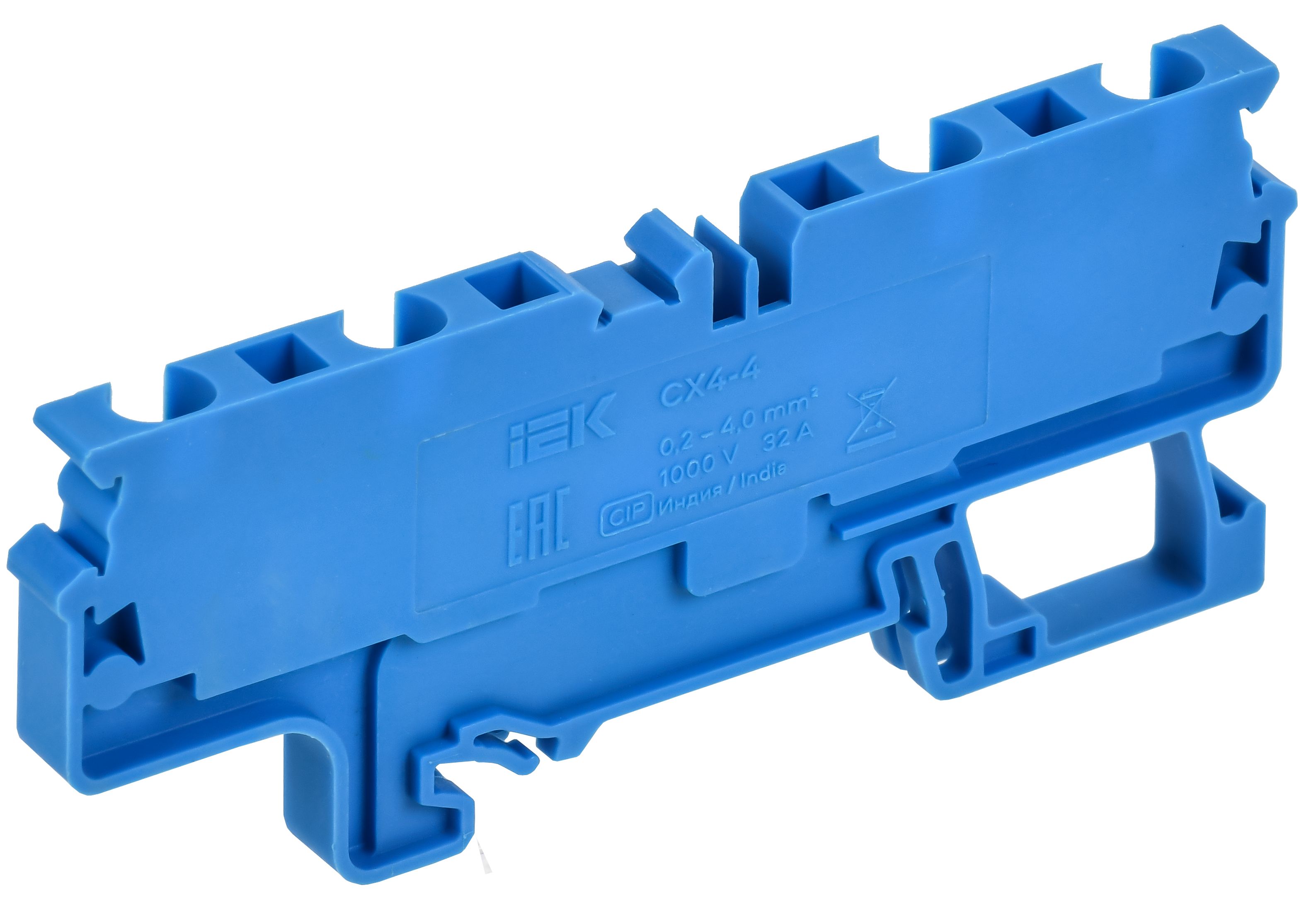 ARMAFIX Клемма пружинная CX4-4 BU 4мм2 четырехконтактная синяя IEK — фото