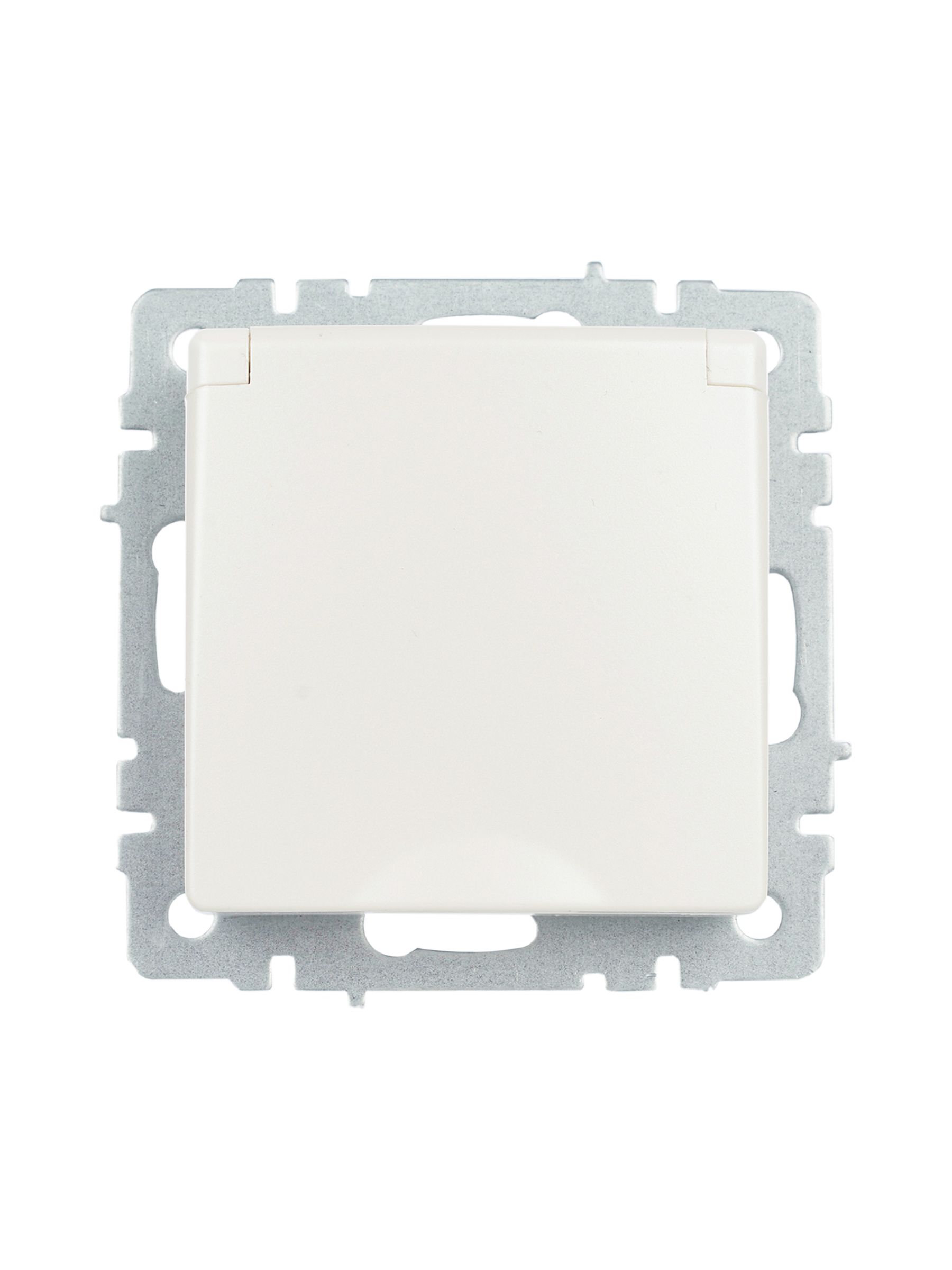 BRITE Розетка 1-местная с заземлением с защитными шторками и крышкой 16А IP20 РСбш10-3-БрЖ жемчуг IEK — фото