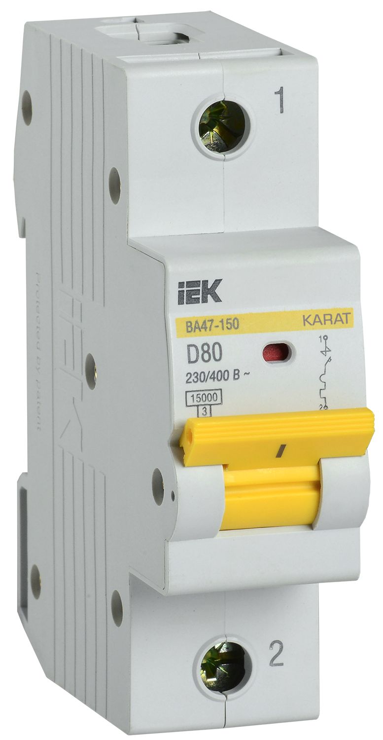 KARAT Автоматический выключатель ВА47-150 1P D 80А 15кА IEK