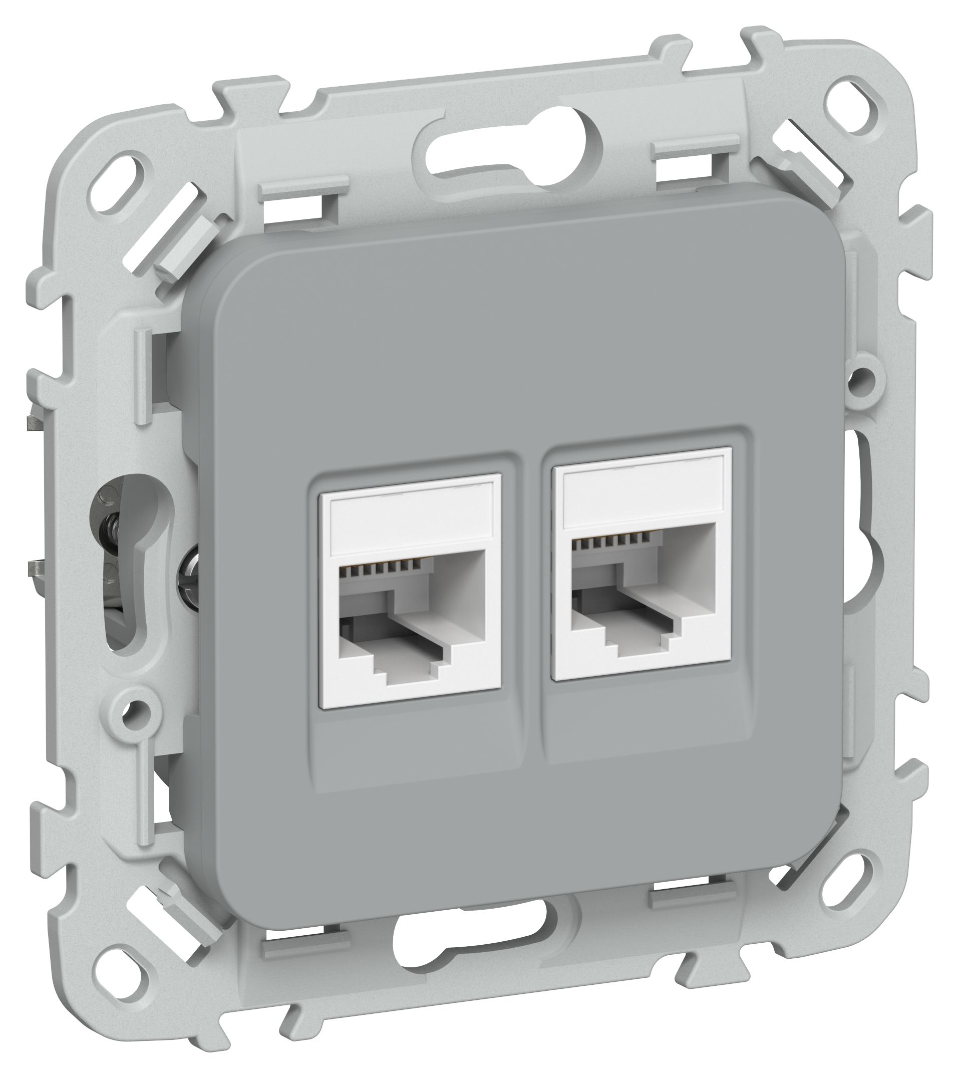 FLITE Розетка 2-местная компьютерная RJ45 категория 6 UTP РК6-2-0-ФлС серый IEK