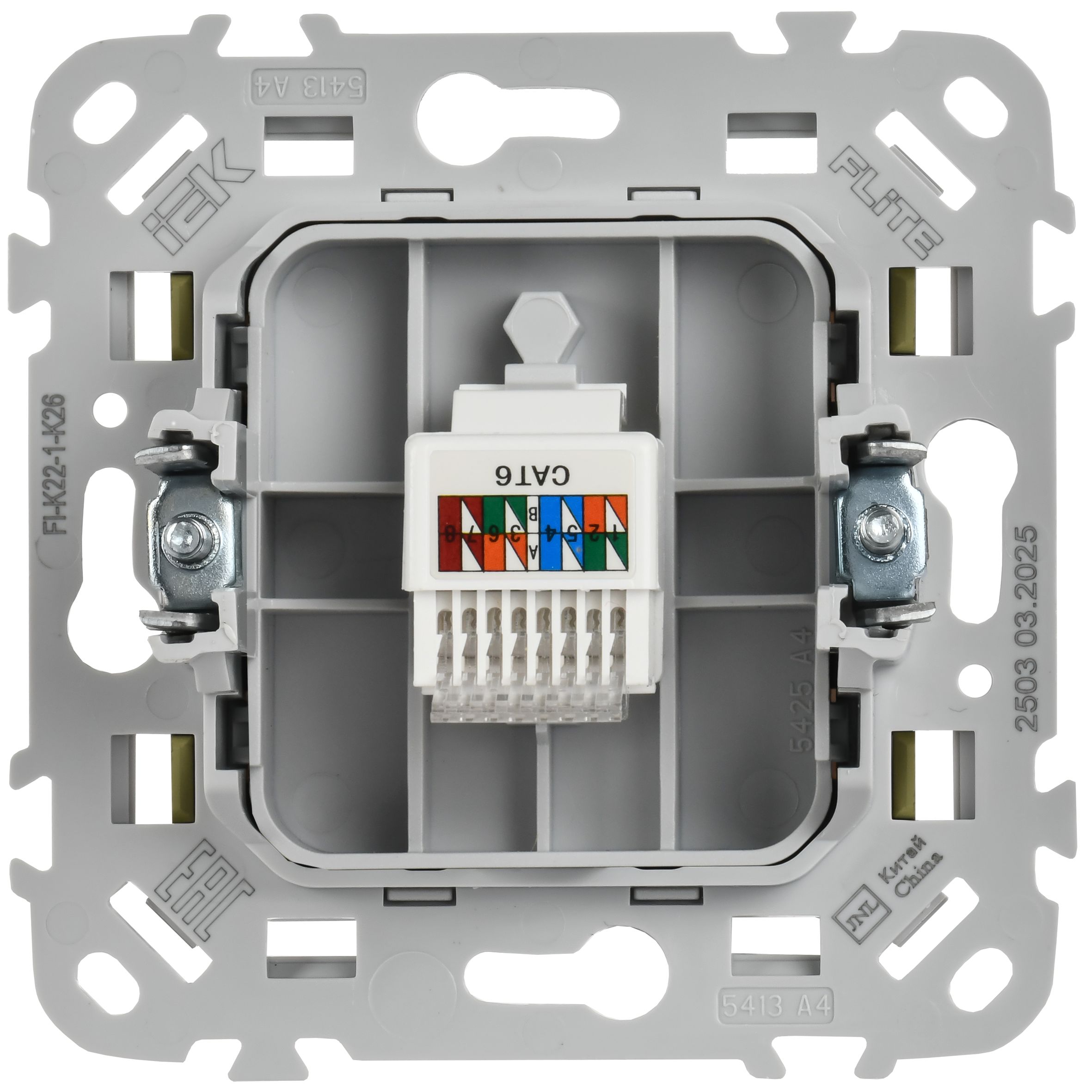FLITE Розетка 2-местная компьютерная RJ45 категория 6 UTP РК6-2-0-ФлО оливковый IEK — фото