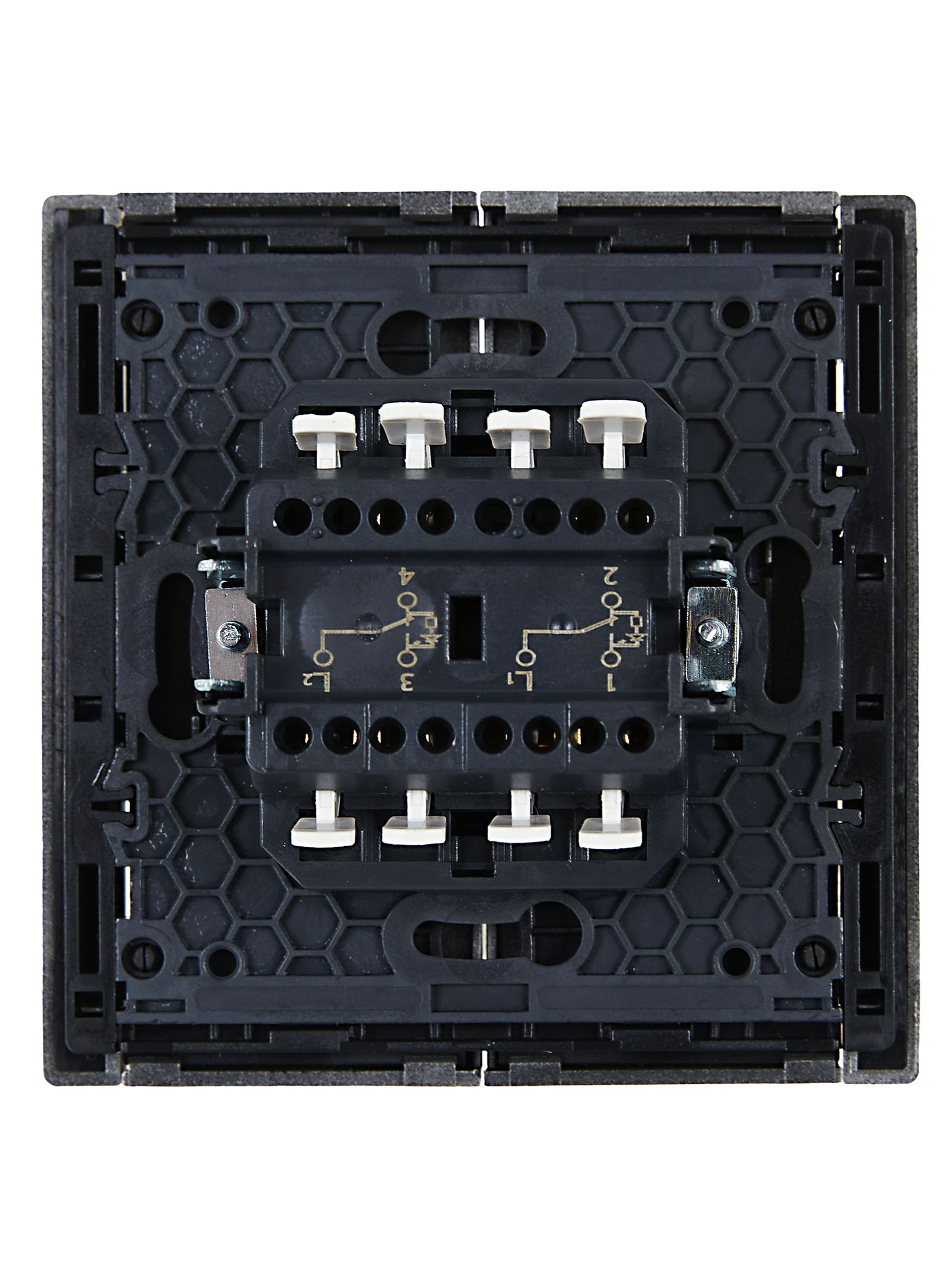 FORTE&PIANO Выключатель 2-клавишный проходной с индикацией 10А FP508 сталь IEK — фото