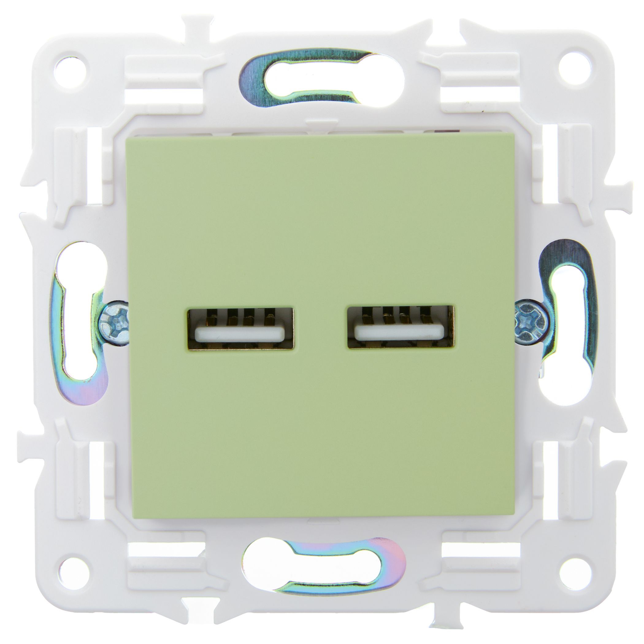 SKANDY Розетка USB A+A 3,1А SK-R15G мятный IEK — фото