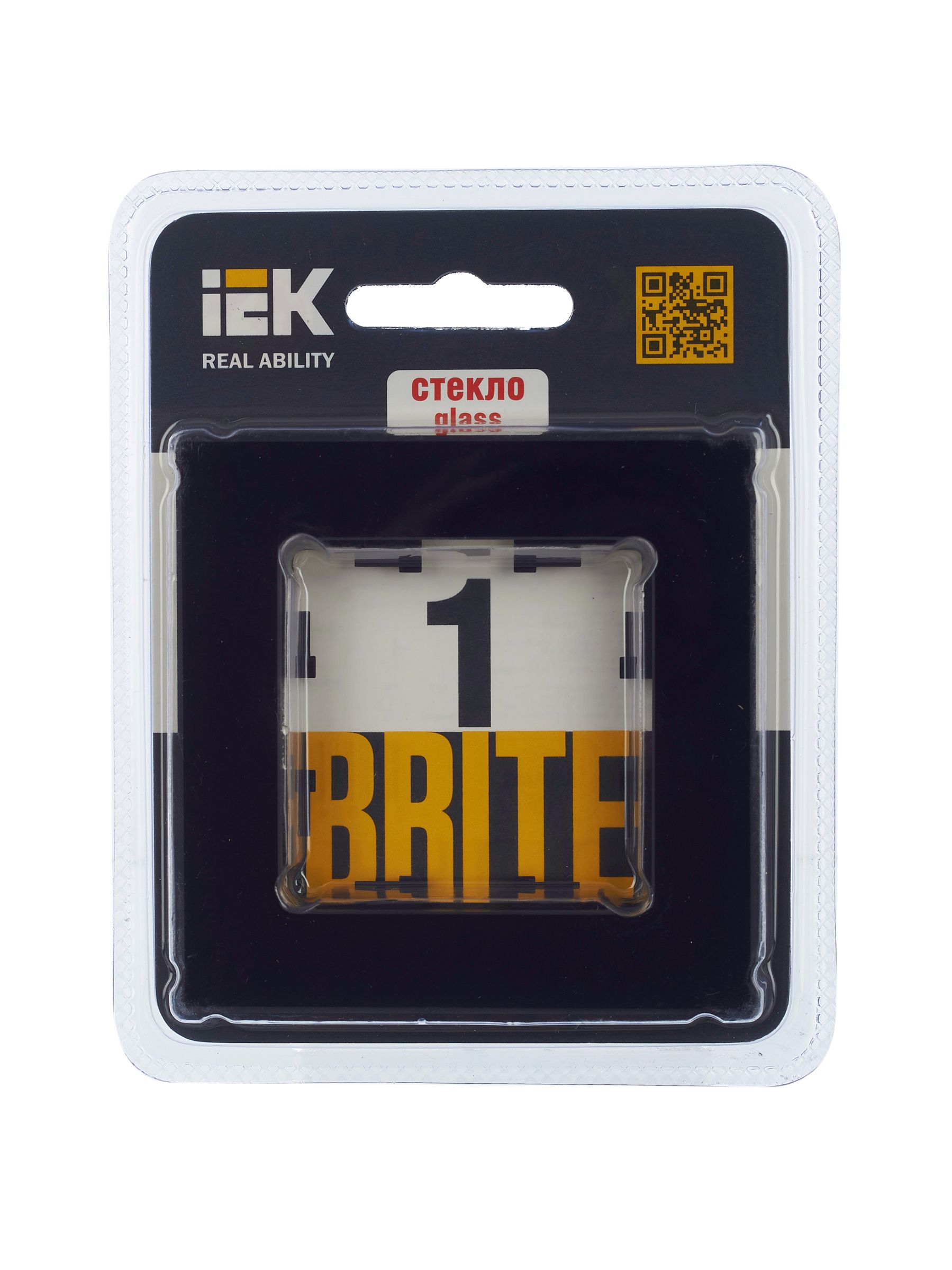 BRITE Рамка 1 -местная РУ-1-2-БрЧ стекло черный IEK — фото