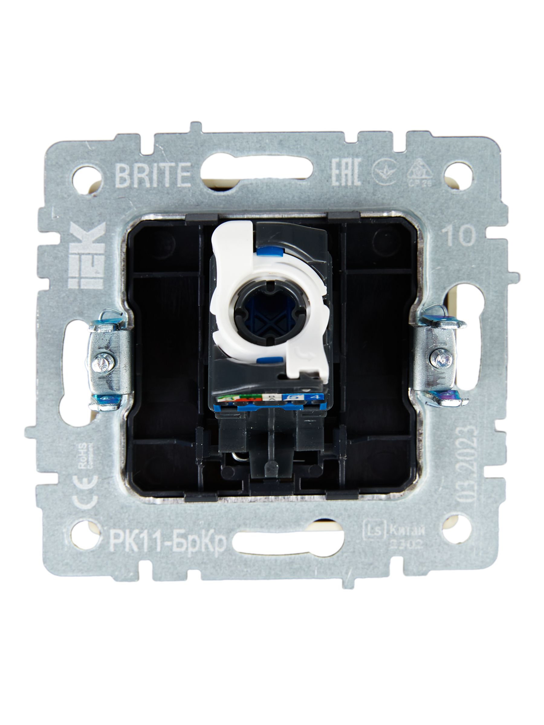 BRITE Розетка компьютерная RJ45 кат.6 РК11-БрКр бежевый IEK — фото