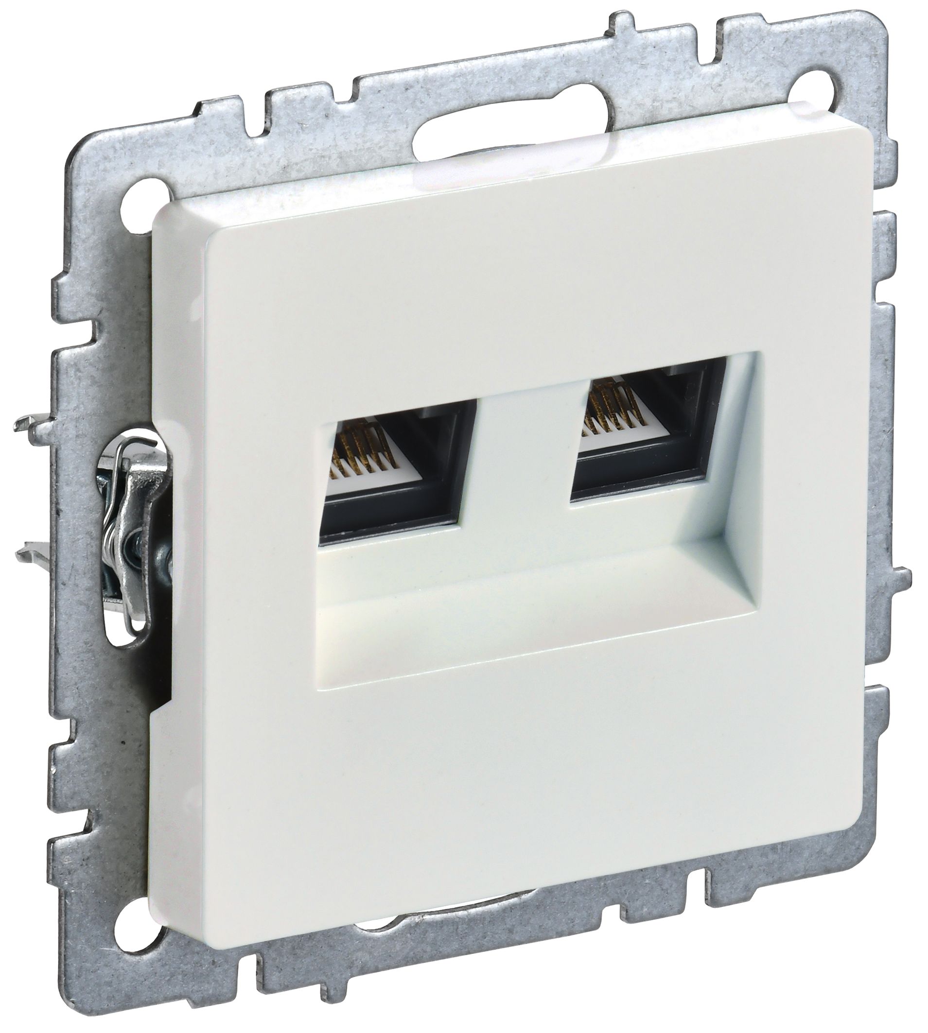 BRITE Розетка двойная RJ11+RJ45 кат.5E РК/Т12-БрЖ жемчуг IEK — фото