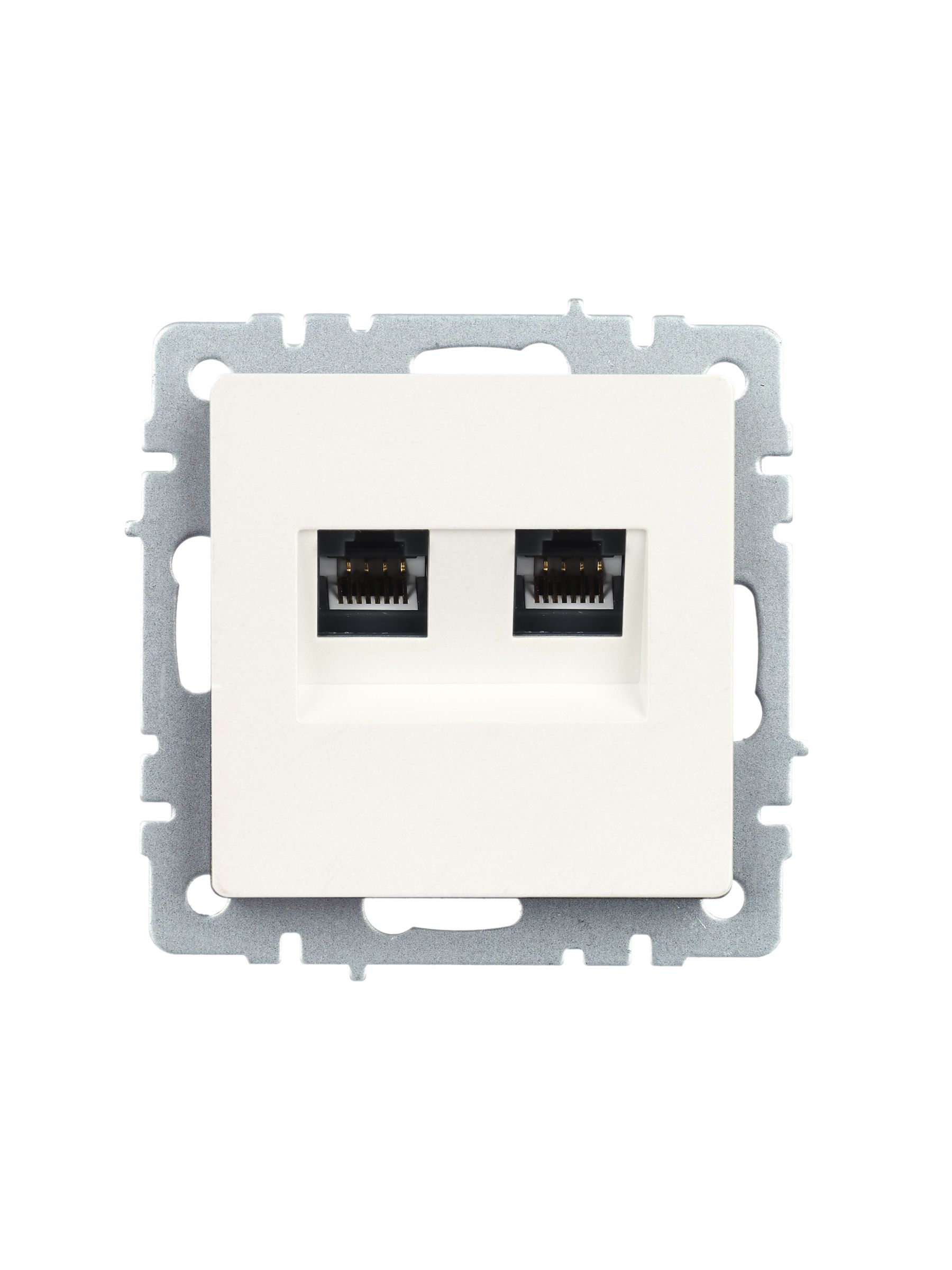 BRITE Розетка двойная RJ11+RJ45 кат.5E РК/Т12-БрЖ жемчуг IEK — фото