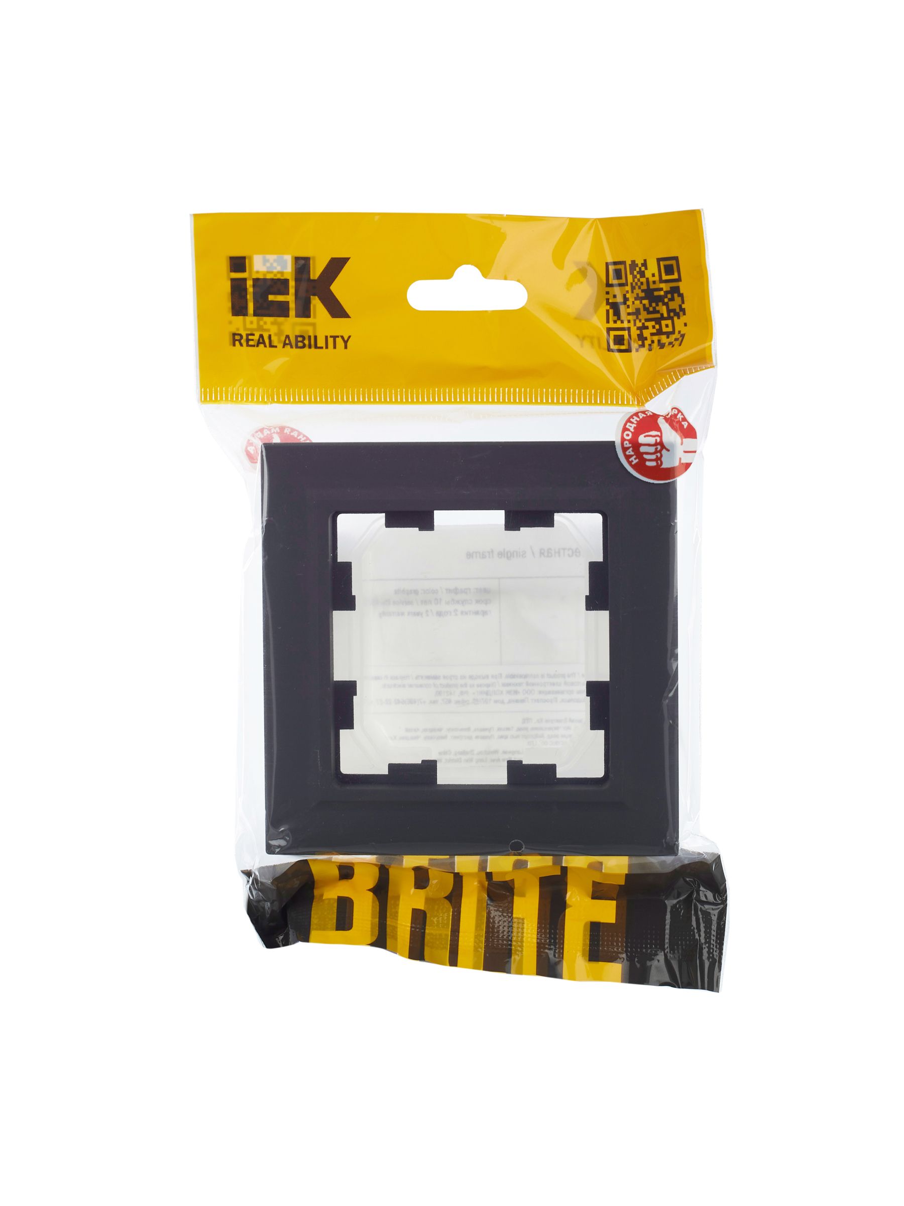 BRITE Рамка 1-местная IP44 РУ-1-БрГ-44 графит IEK — фото