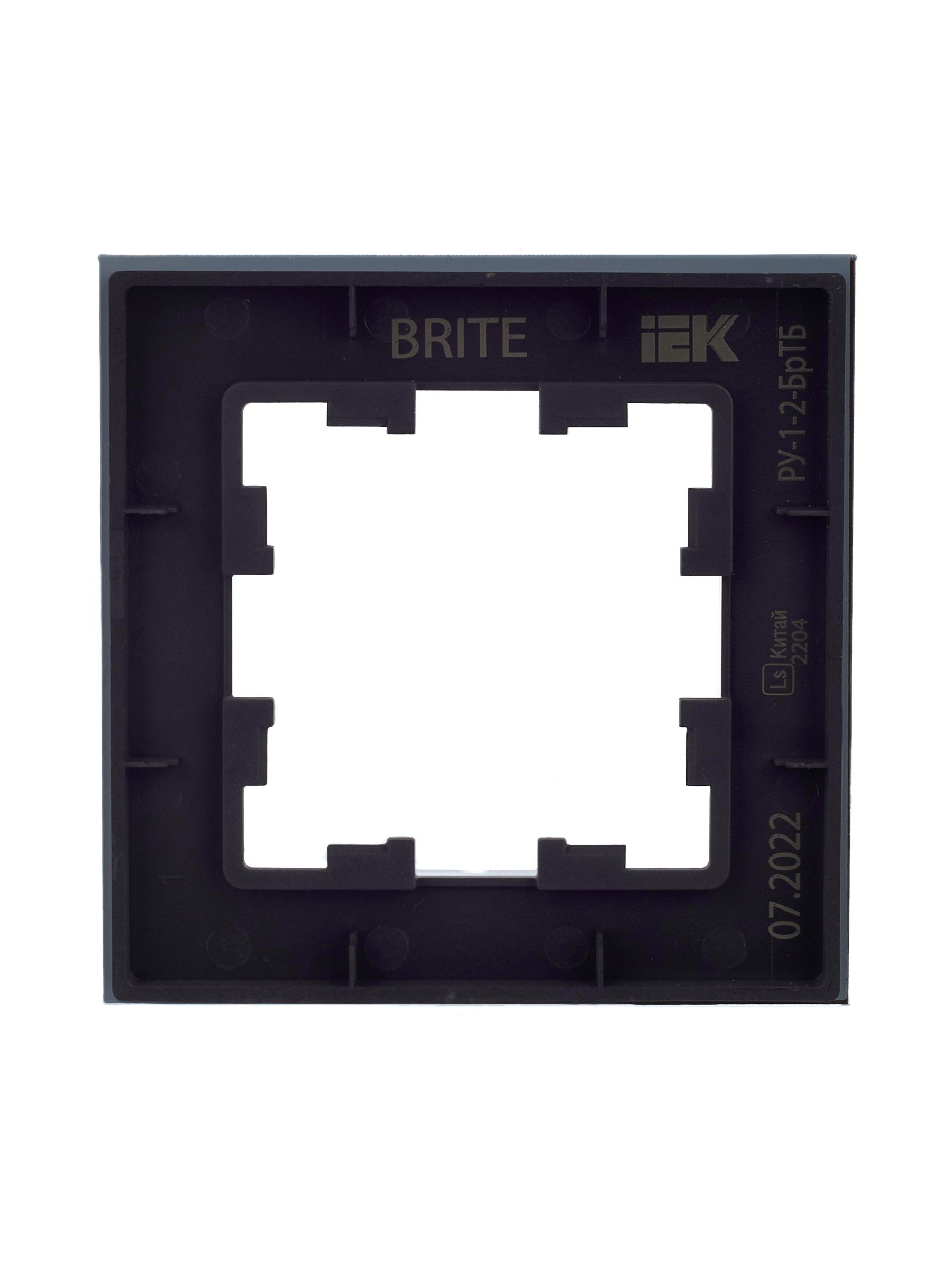 BRITE Рамка 1 -местная РУ-1-2-БрТБ стекло темная бронза IEK — фото