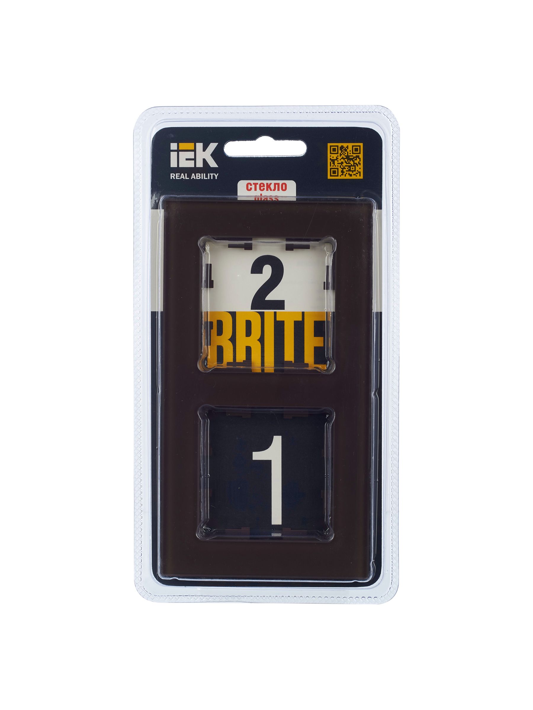 BRITE Рамка 2 -местная РУ-2-2-БрТБ стекло темная бронза IEK — фото