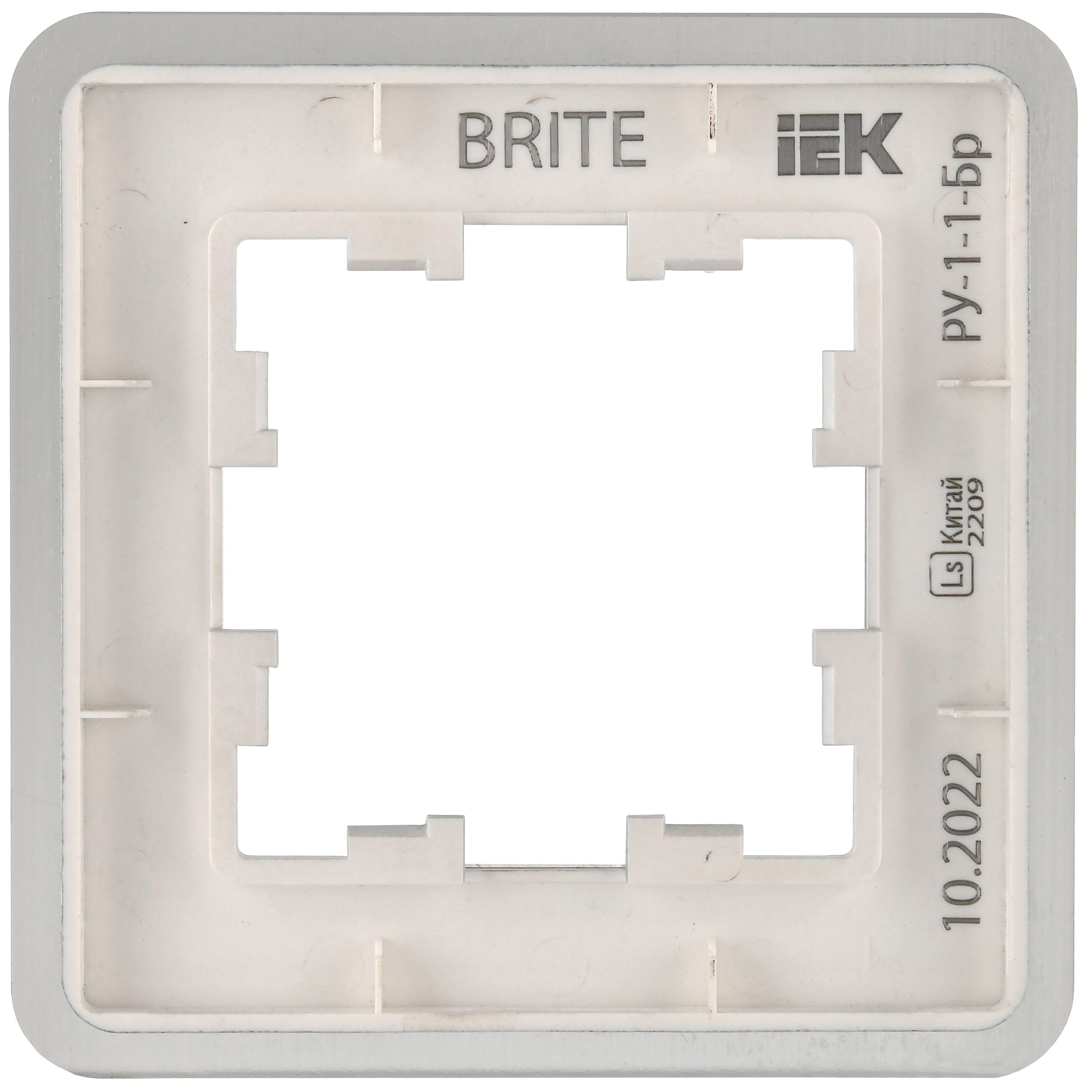 BRITE Рамка 1-местная РУ-1-1-Бр металл алюминий RE AL IEK — фото