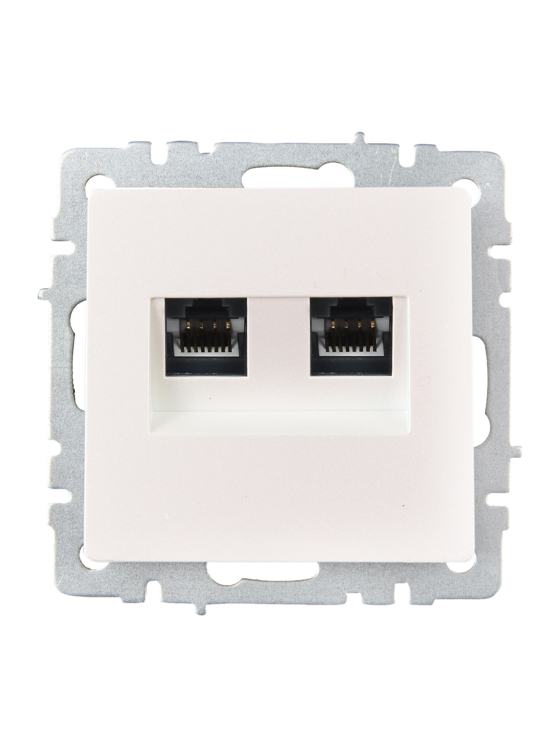 BRITE Розетка компьютерная двойная RJ45 кат.6 РК11-2-БрЖ жемчуг IEK — фото