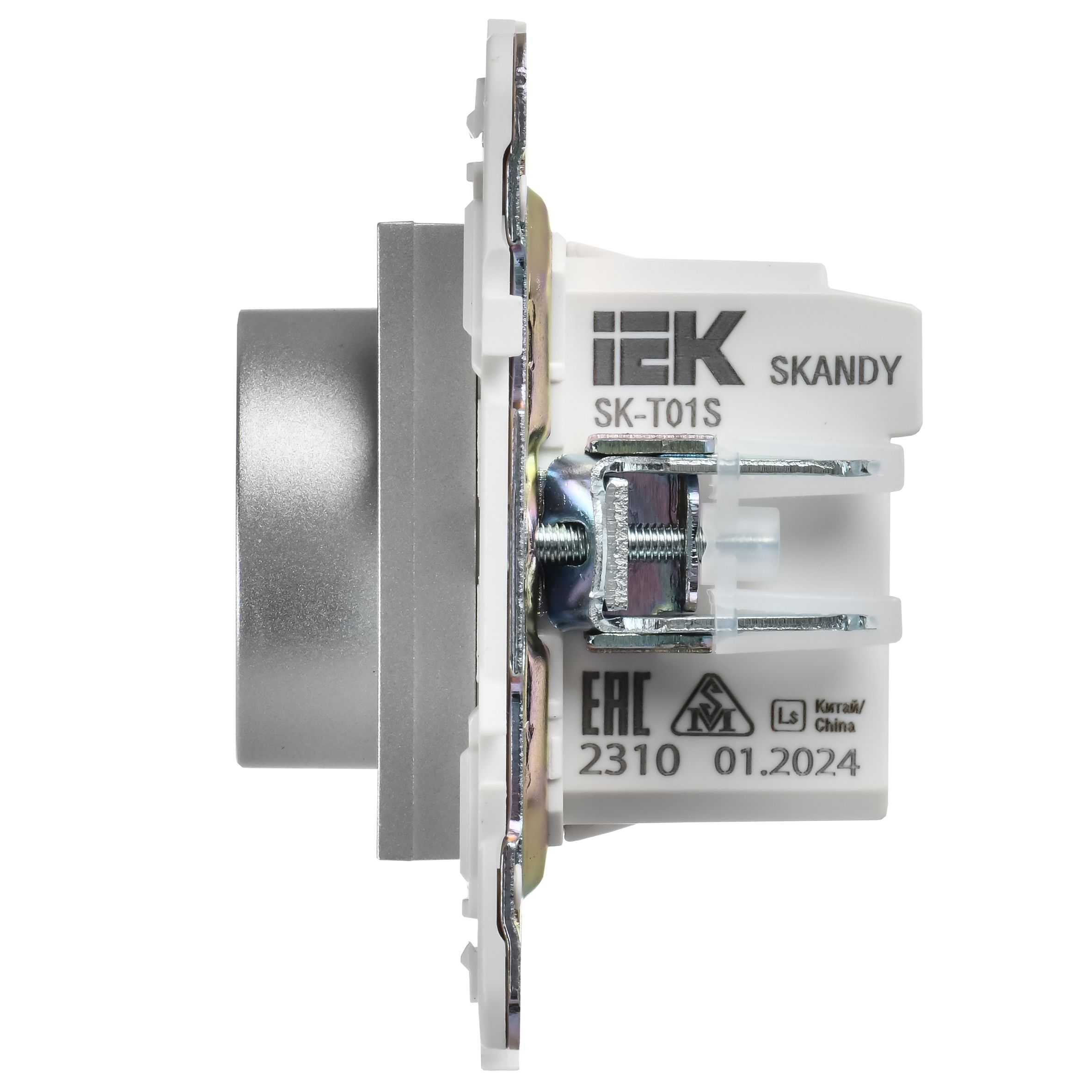 SKANDY Термостат электронный с индикацией SK-T01S серебряный IEK — фото