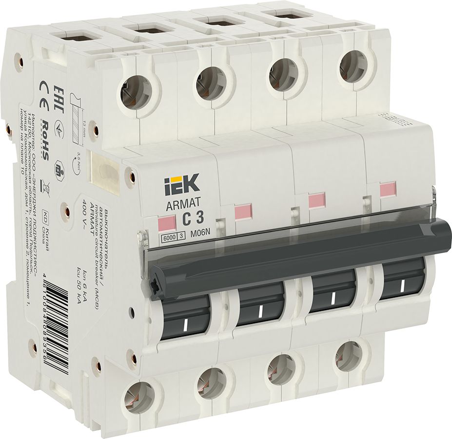 ARMAT Автоматический выключатель M06N 4P C 3А IEK