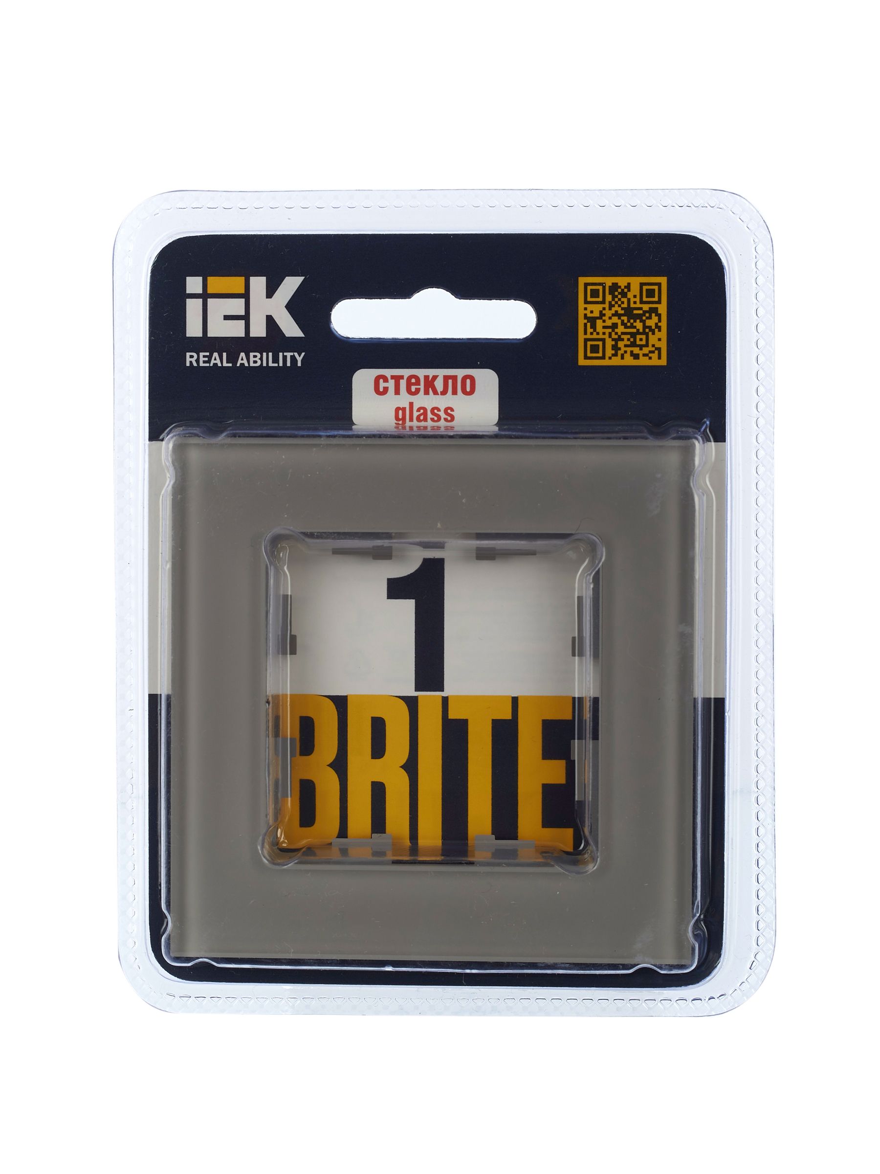 BRITE Рамка 1 -местная РУ-1-2-БрД стекло дымчатый IEK — фото