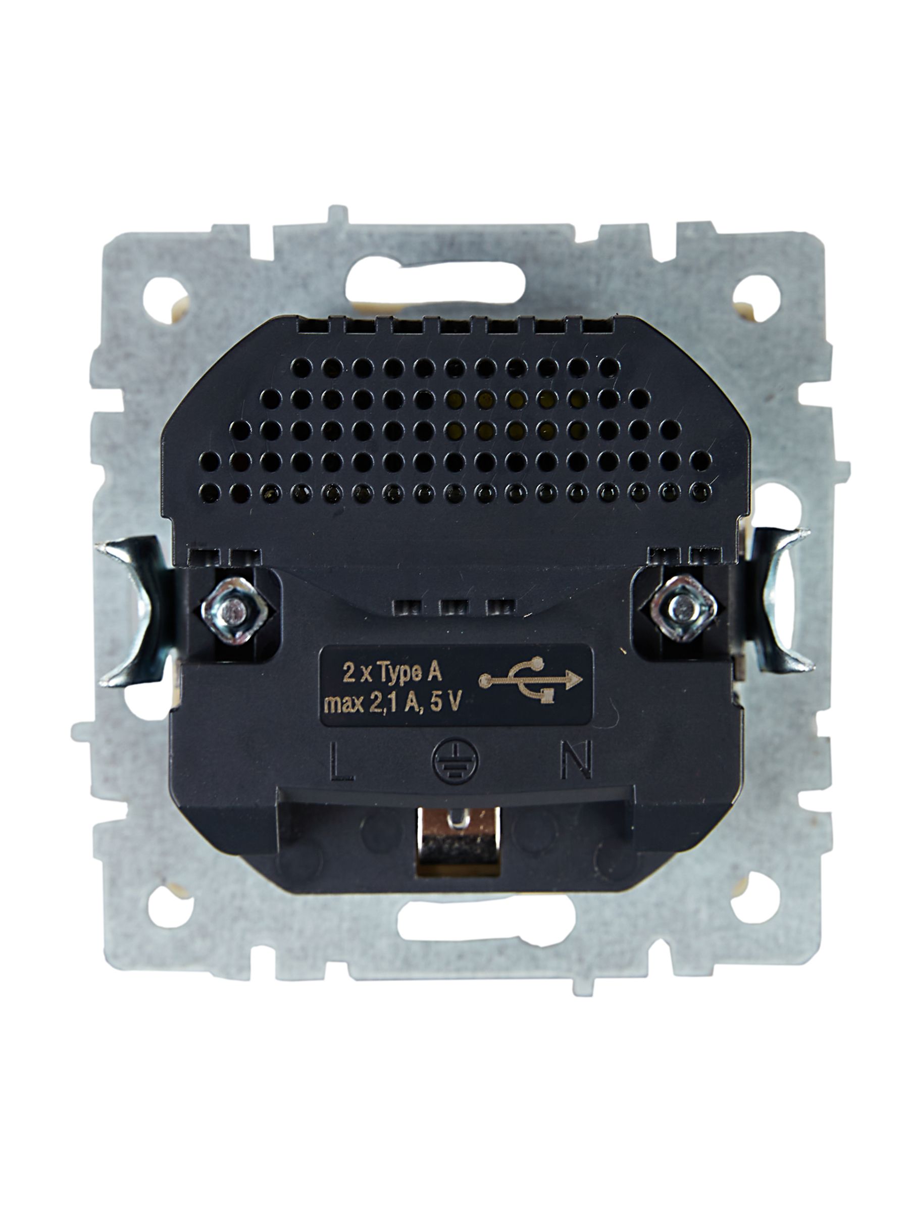 BRITE Розетка 1-местная с заземлением с защитными шторками 16А с USB A+A 5В 2,1А РЮш10-1-БрКр бежевый IEK — фото