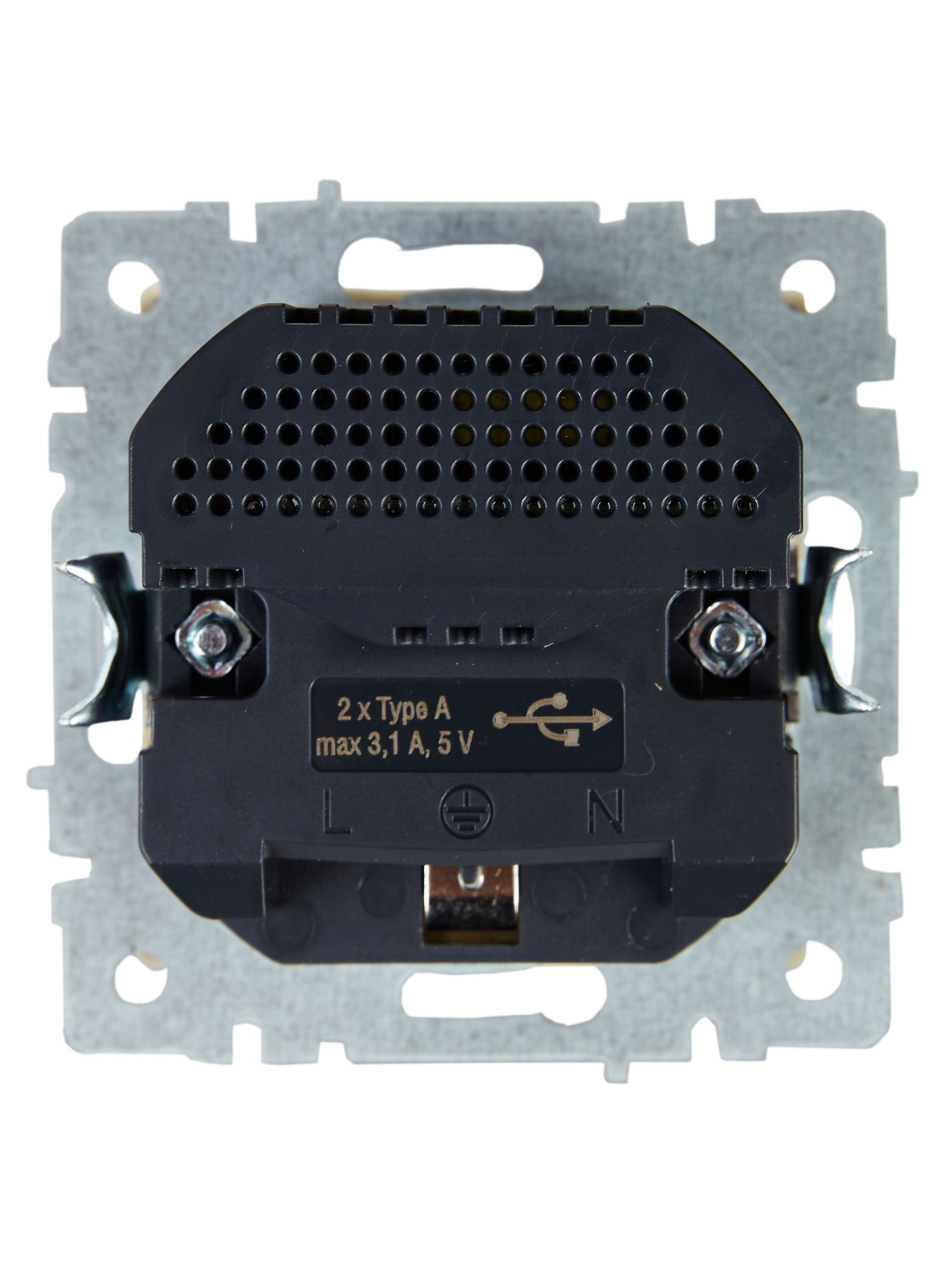 BRITE Розетка 1-местная с заземлением с защитными шторками 16А с USB A+A 5В 3,1А РЮш10-2-БрКр бежевый IEK — фото