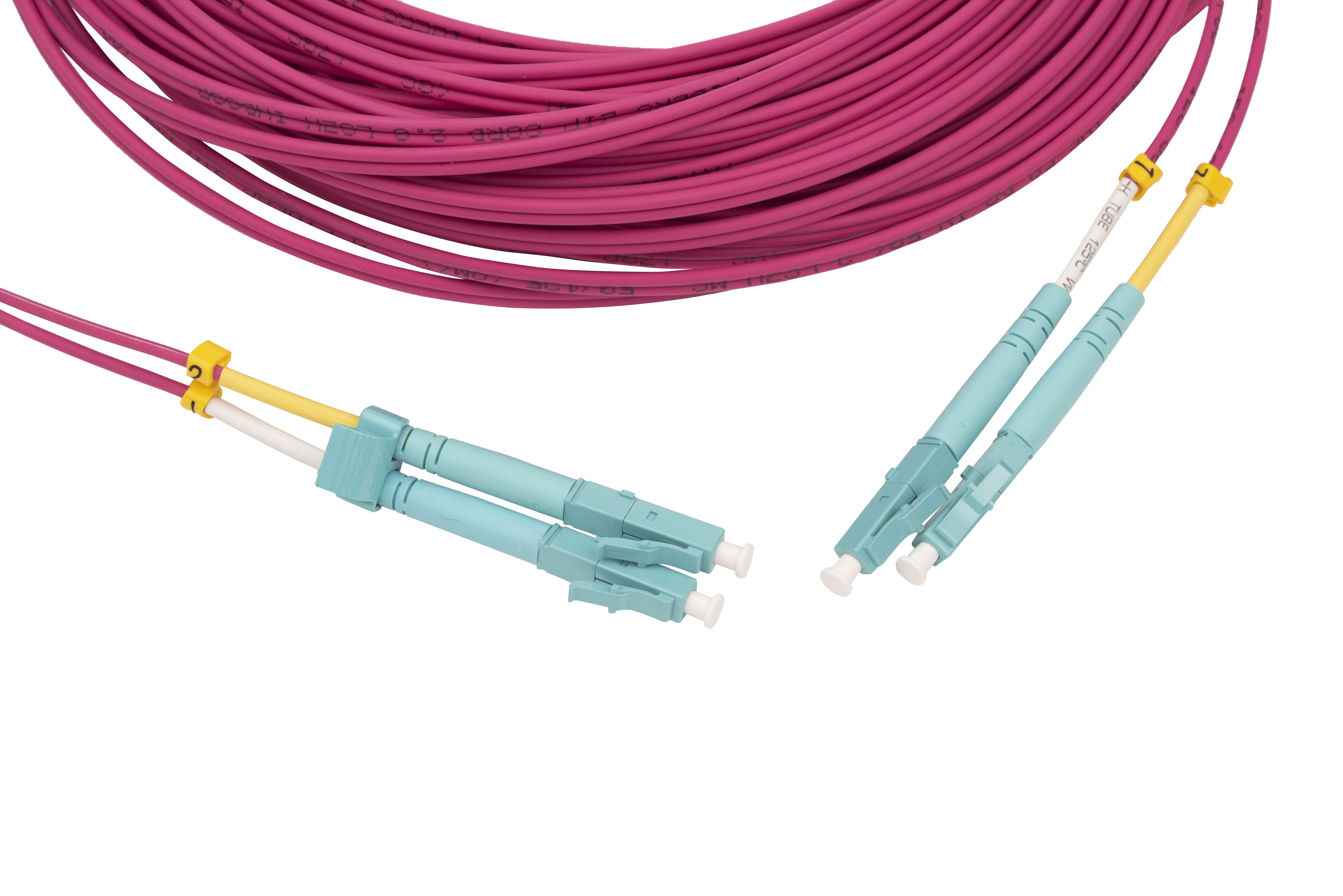 Hyperline FC-D2-504-LC/UR-LC/UR-H-25M-LSZH-MG Патч-корд волоконно-оптический (шнур) MM 50/125 (OM4), LC-LC, UPC, duplex, 2.0 мм, до 100G, LSZH, 25 м (замена FC-D2-504-LC/PR-LC/PR-H-25M-LSZH-MG) — фото