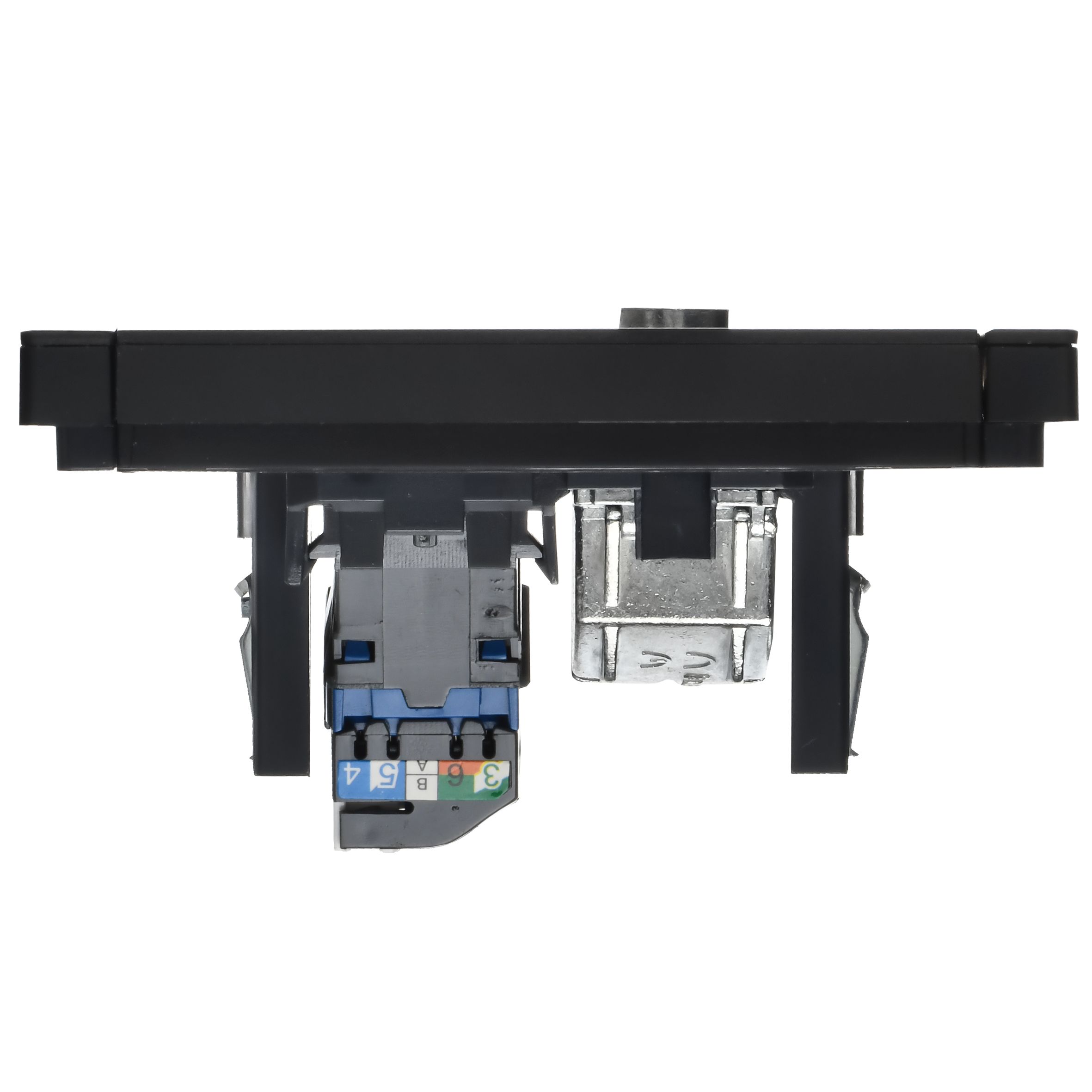 FORTE&PIANO Розетка двойная TV+RJ45 кат.6 FP137M металл черный IEK — фото
