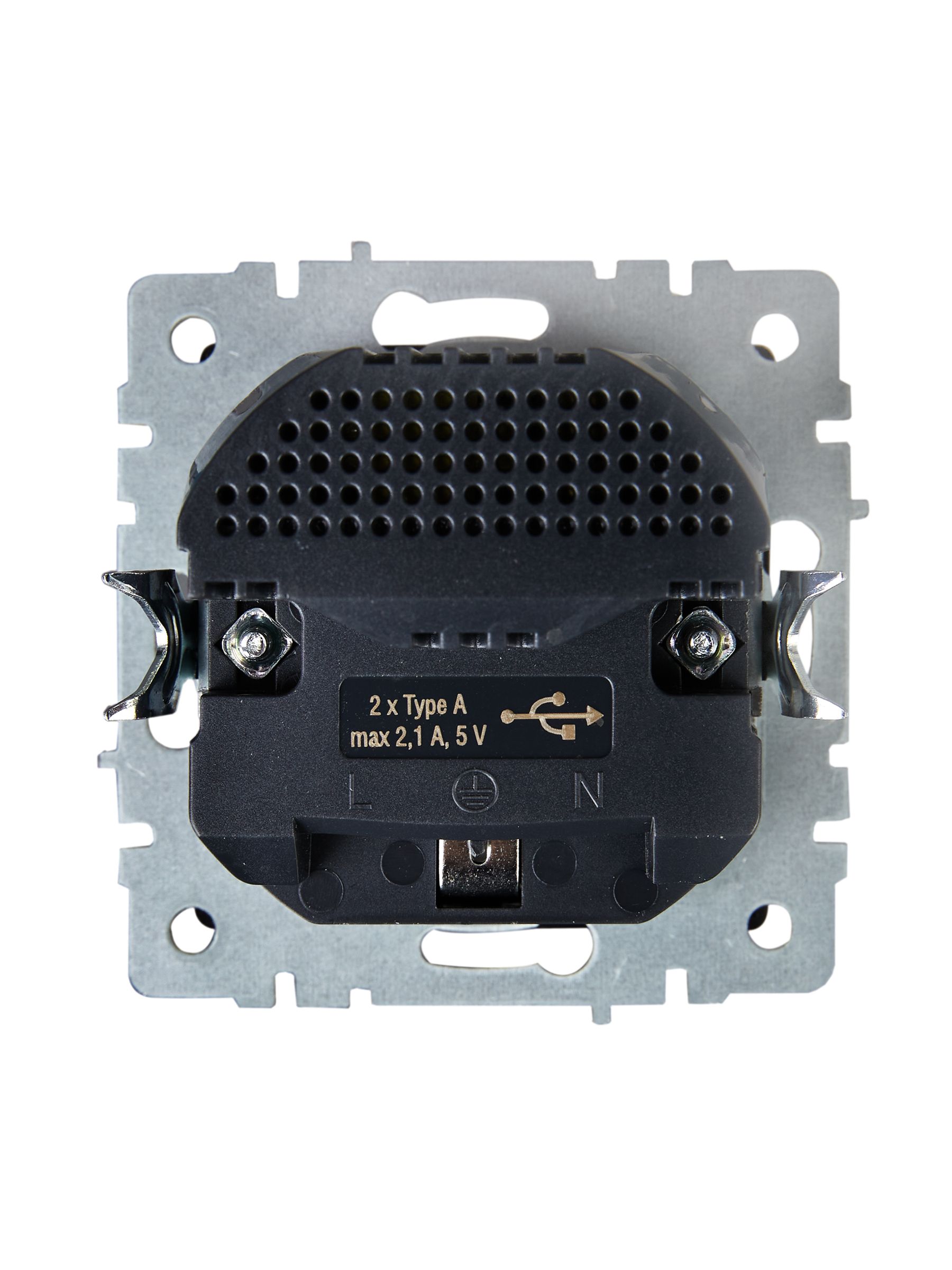 BRITE Розетка 1-местная с заземлением с защитными шторками 16А с USB A+A 5В 2,1А РЮш10-1-БрЖ жемчуг IEK — фото