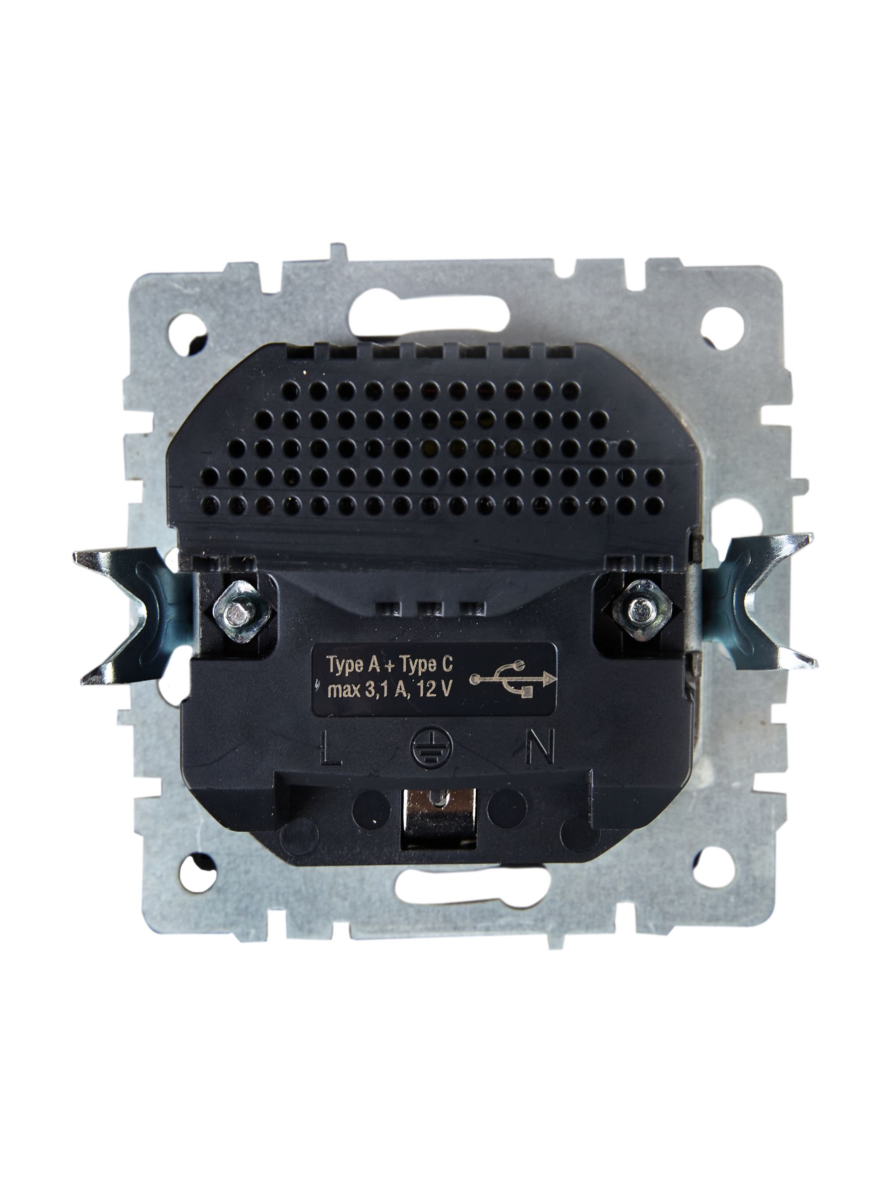 BRITE Розетка 1-местная с заземлением с защитными шторками 16А с USB A+C 18Вт РЮш11-1-БрЖ жемчуг IEK — фото