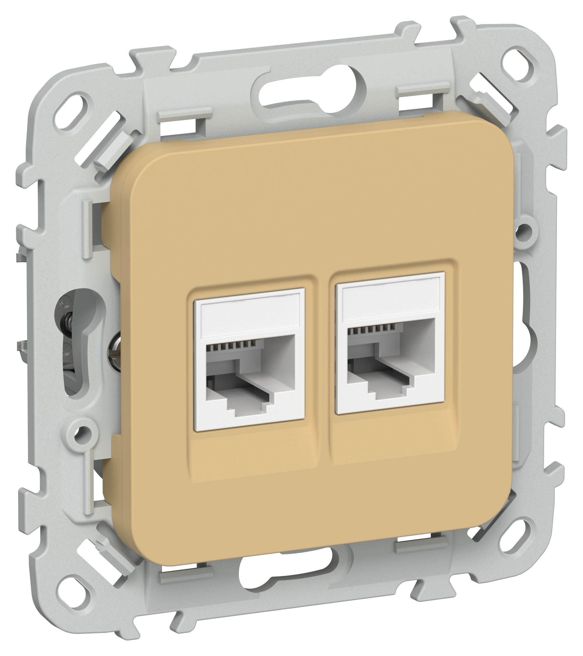 FLITE Розетка 2-местная компьютерная RJ45 категория 6 UTP РК6-2-0-ФлШм шамуа IEK