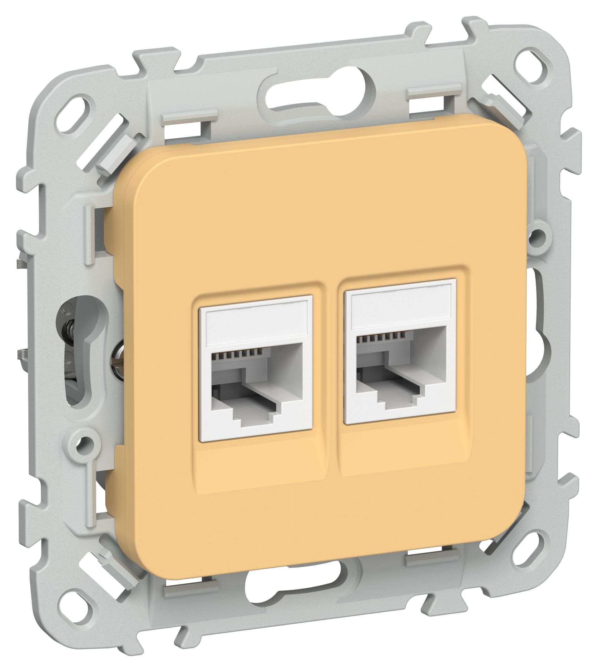 FLITE Розетка 2-местная компьютерная RJ45 категория 6 UTP РК6-2-0-ФлЗ золотарник IEK