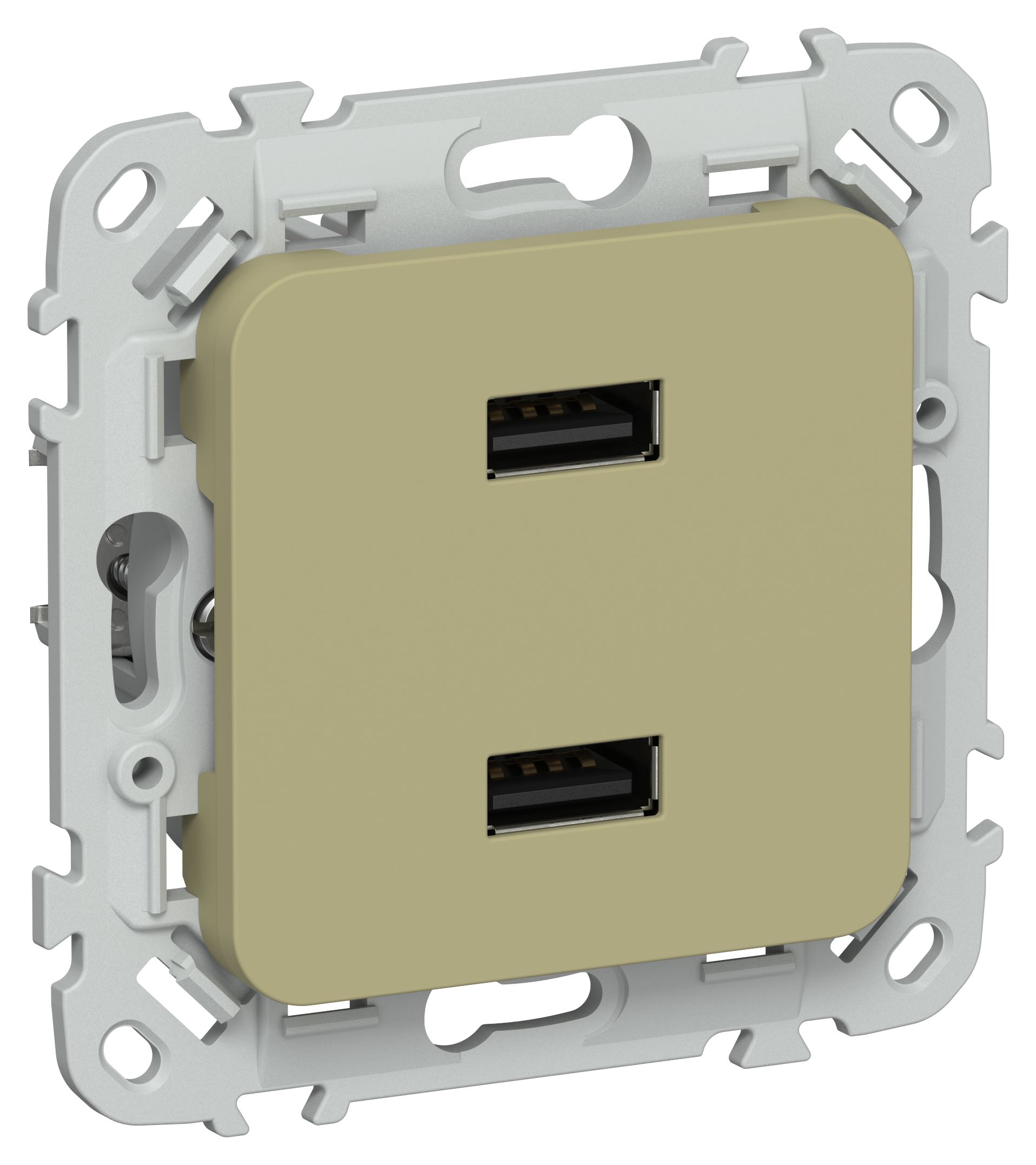 FLITE Розетка USB A+A 2,1А РЮ-2-ФлО оливковый IEK