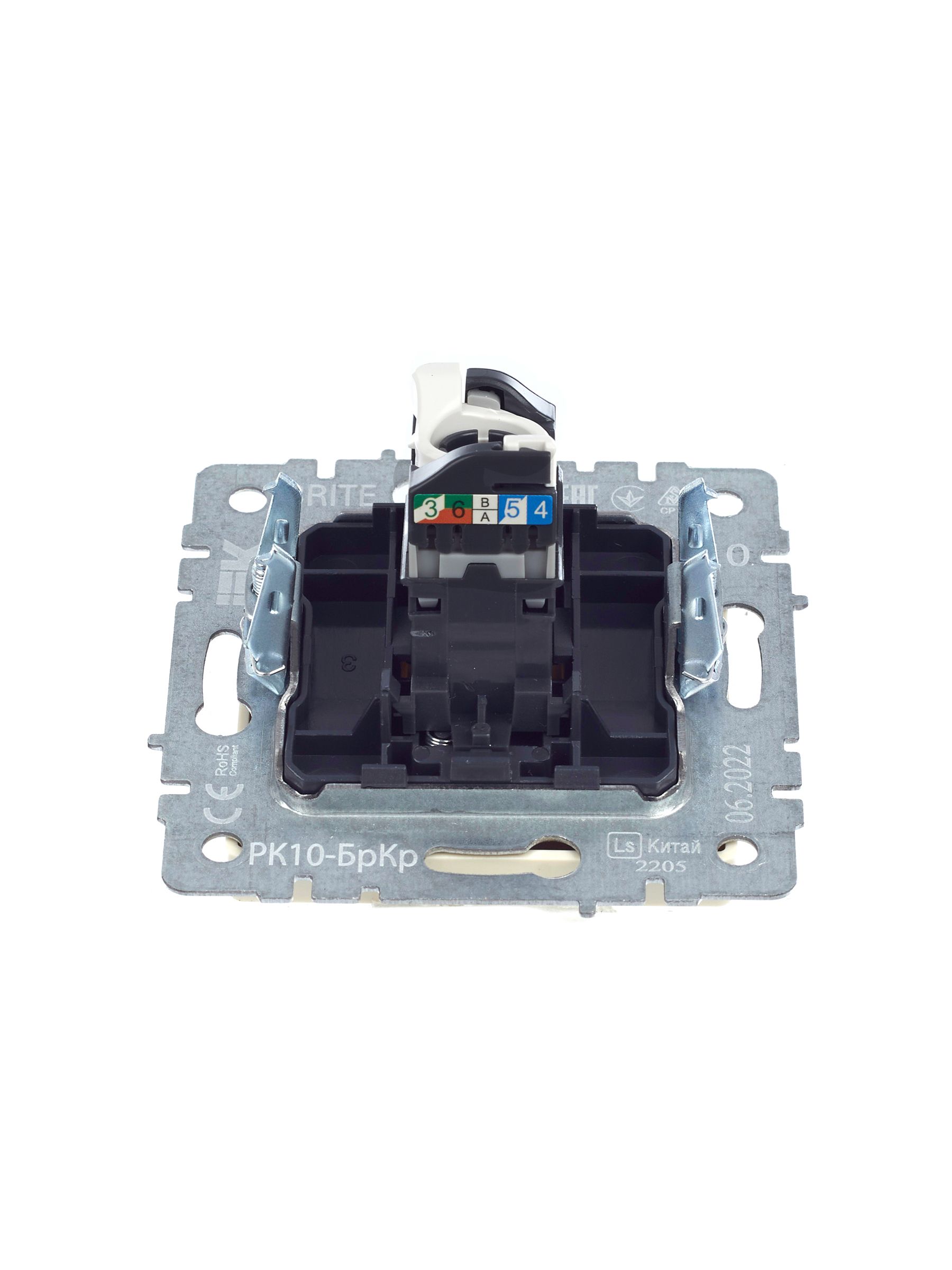 BRITE Розетка компьютерная RJ45 кат.5E РК10-БрКр бежевый IEK — фото