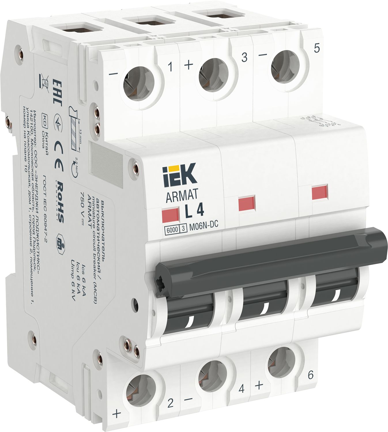 ARMAT Автоматический выключатель M06N-DC 3P L 4А IEK
