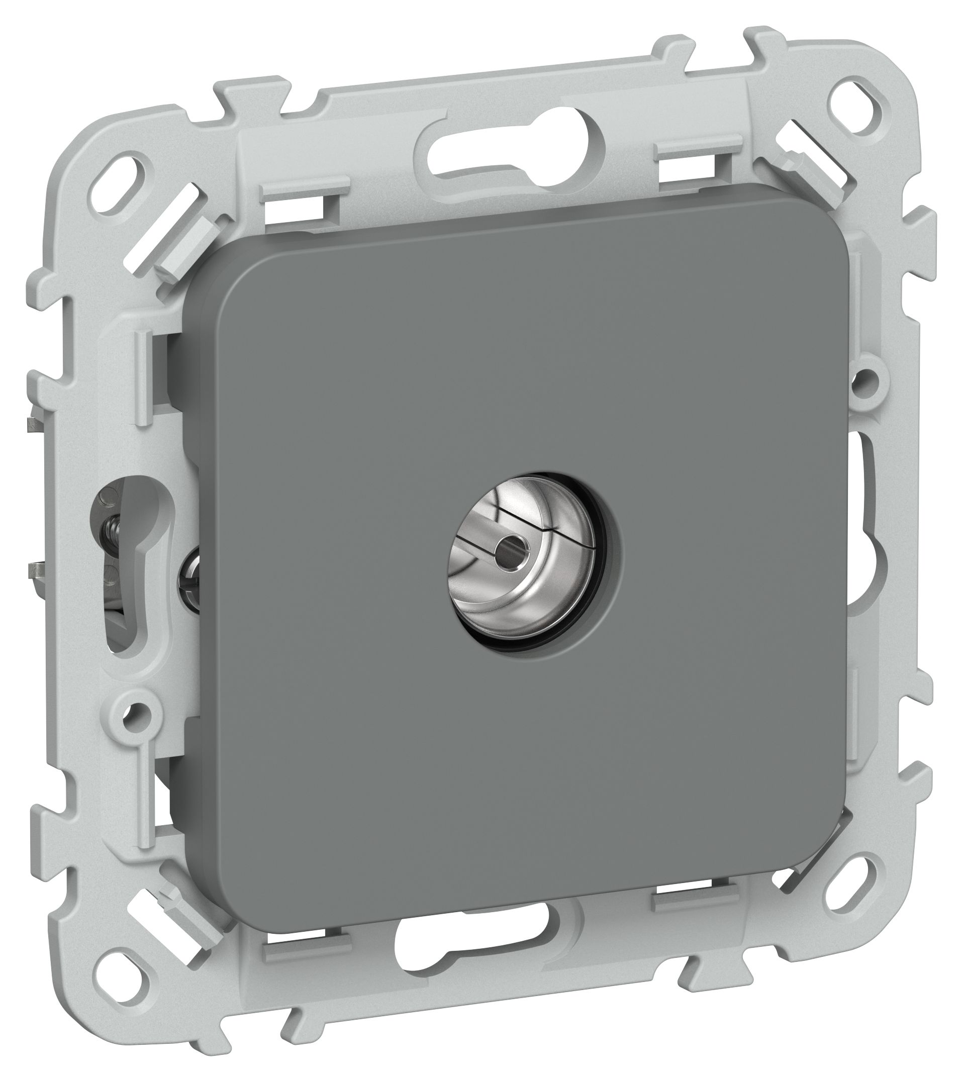 FLITE Розетка TV экранированная проходная тип M РТВм-1-1-2-ФлМА мокрый асфальт IEK