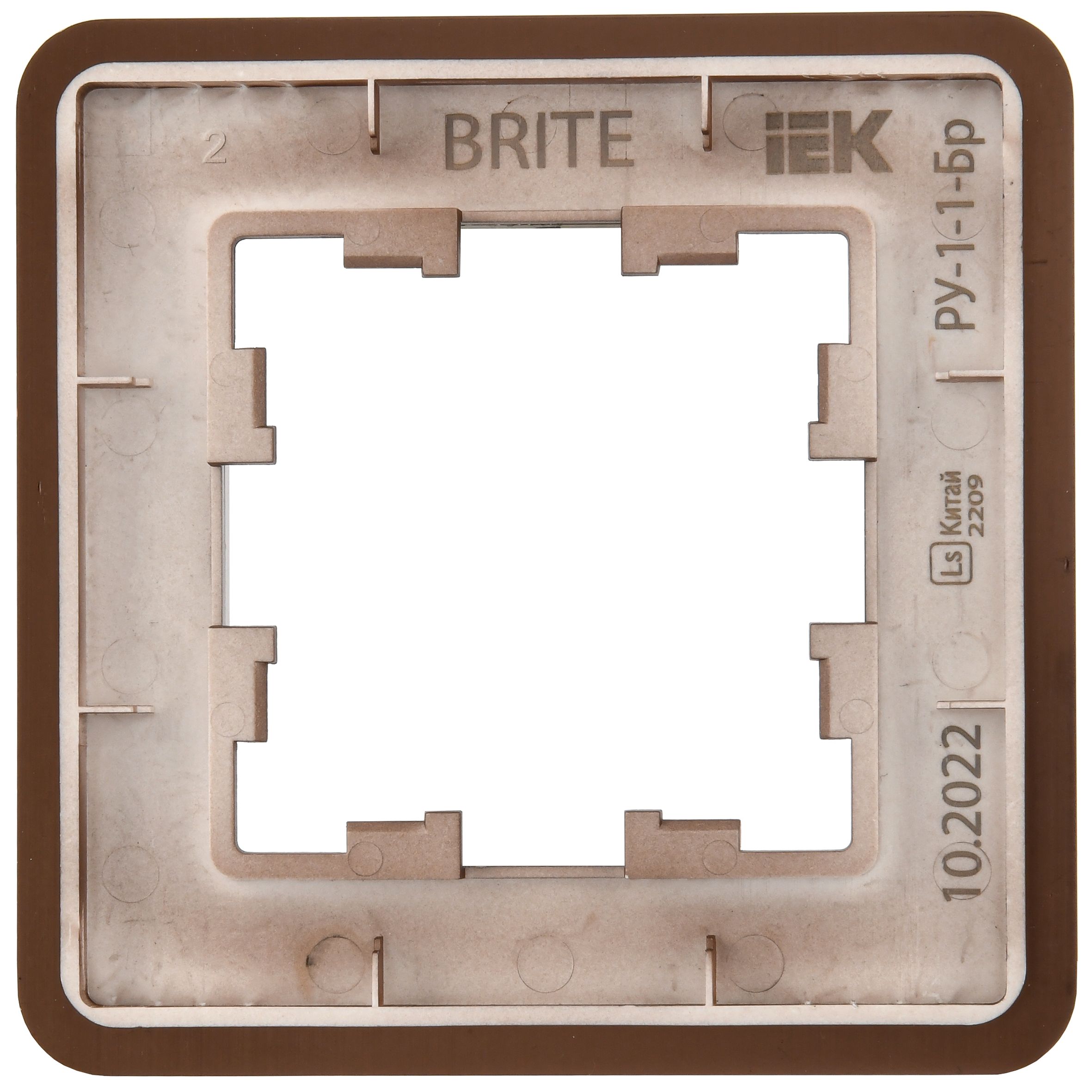 BRITE Рамка 1-местная РУ-1-1-Бр металл коричневый RE AL IEK — фото