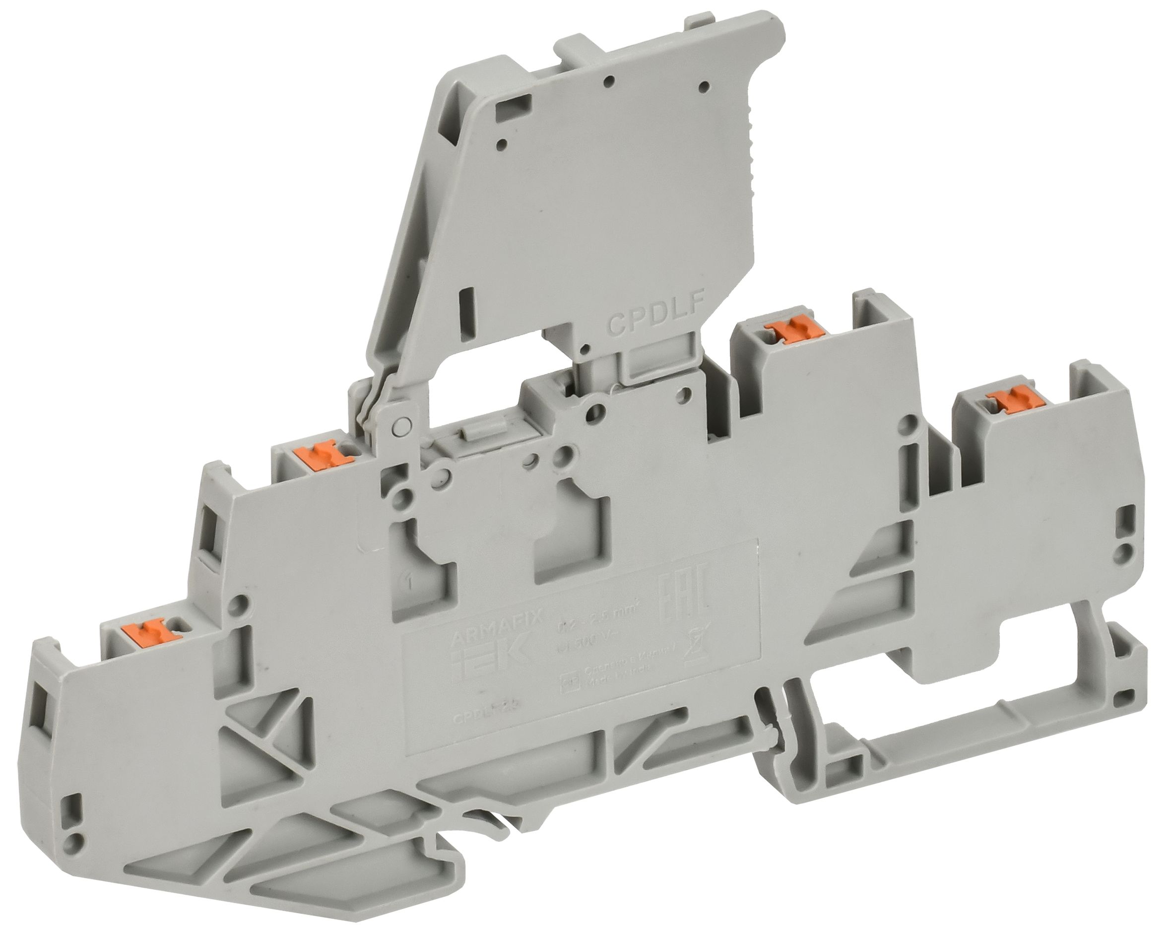 ARMAFIX Колодка клеммная CPDLF2.5 2х-уровневая с держателем предохранителя на верхнем уровне IEK — фото
