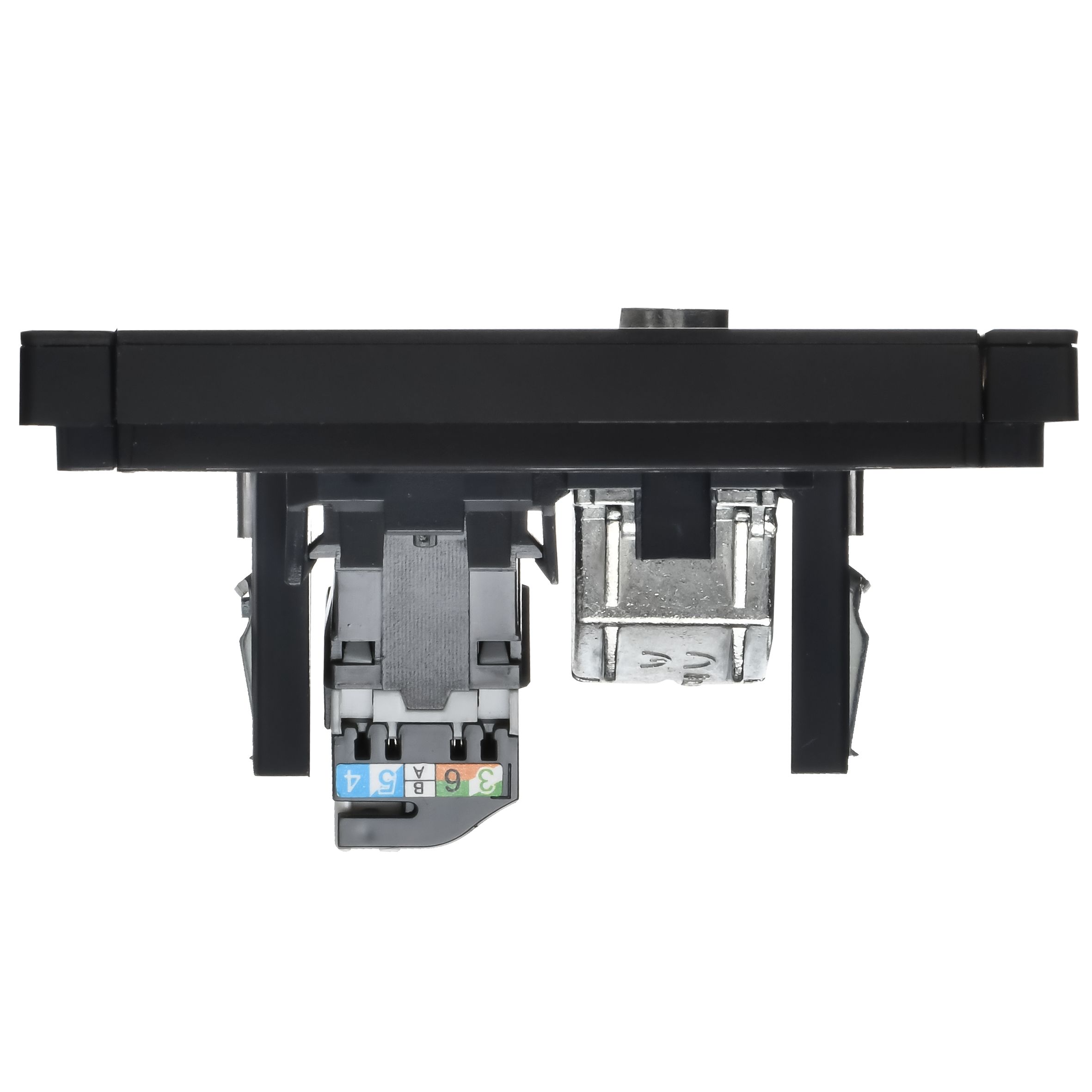 FORTE&PIANO Розетка двойная TV+RJ45 кат.5E FP136M металл черный IEK — фото