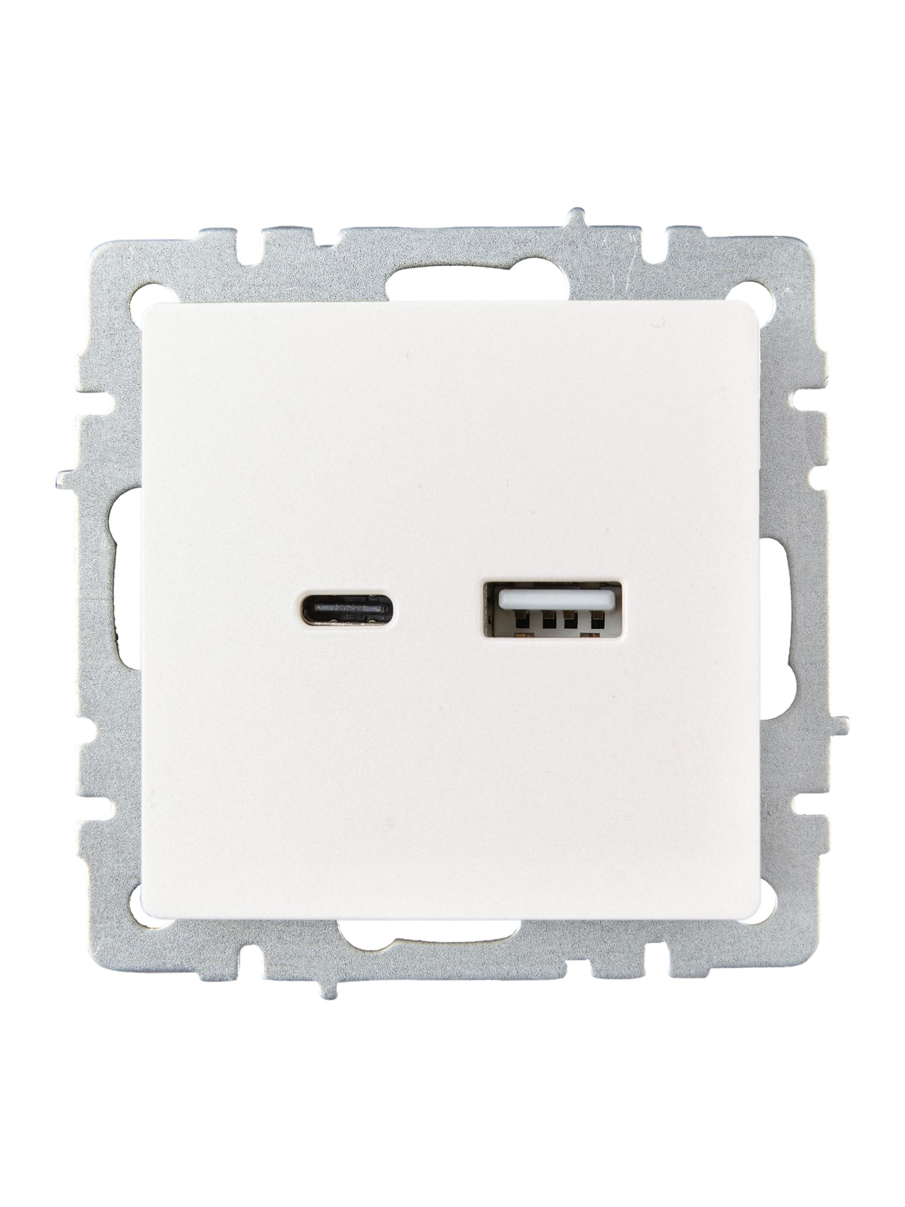 BRITE Розетка USB A+C 18Вт РЮ11-1-БрЖ жемчуг IEK — фото