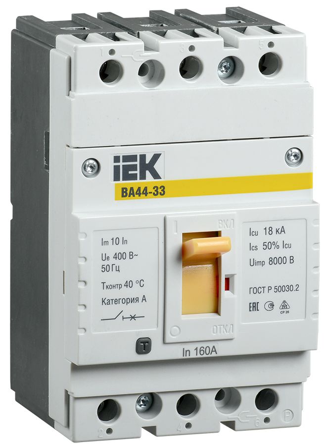 Выключатель автоматический ВА44-33 3Р 50А 15кА IEK