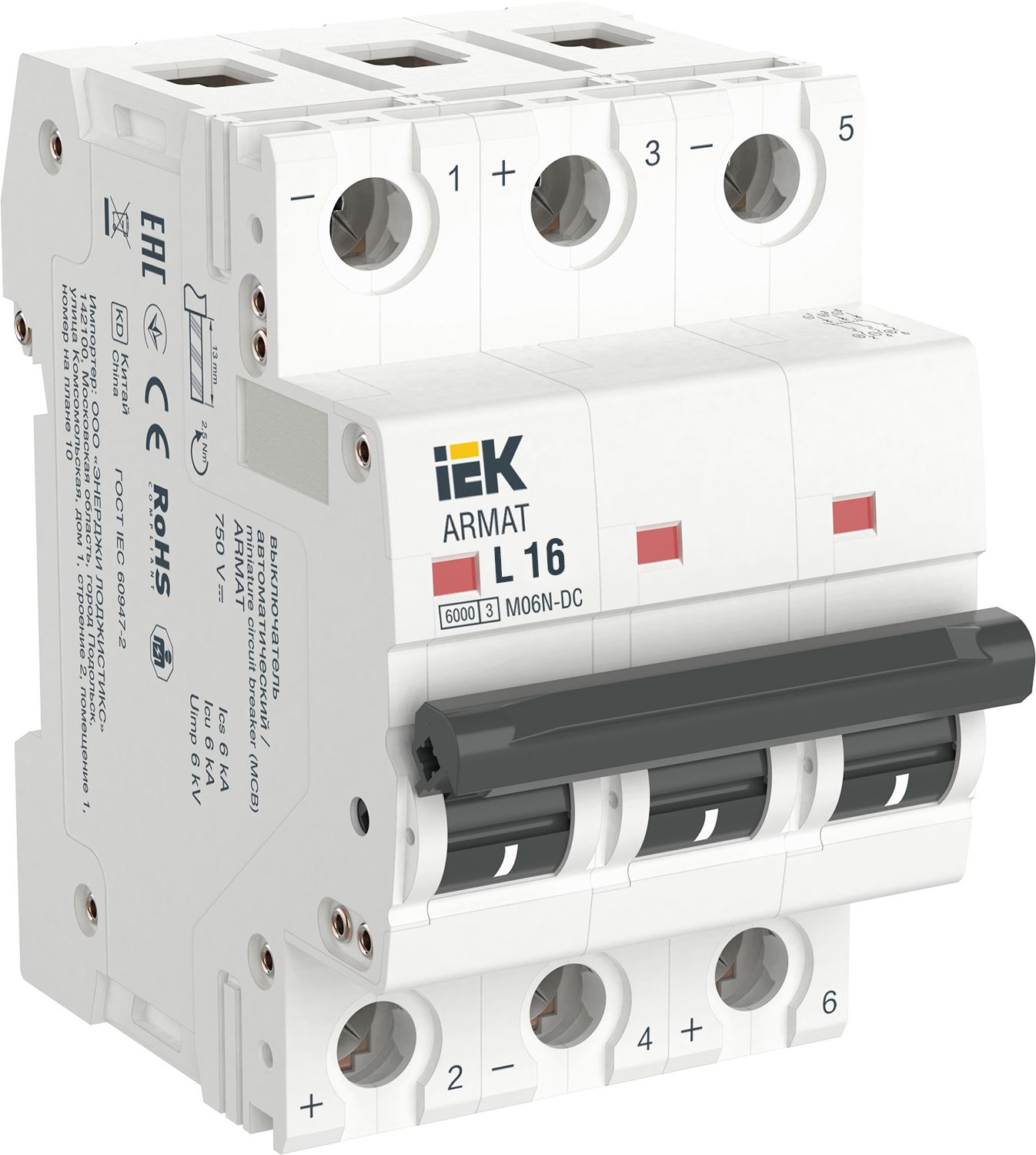 ARMAT Автоматический выключатель M06N-DC 3P L 16А IEK