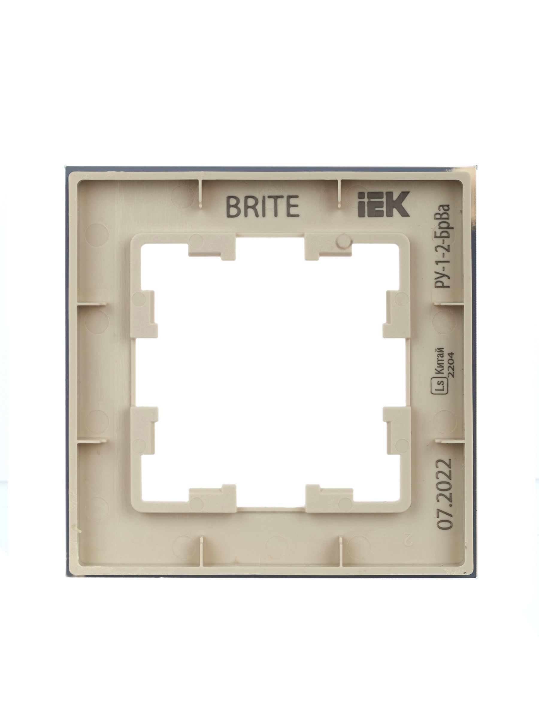 BRITE Рамка 1 -местная РУ-1-2-БрВа стекло ванильный IEK — фото