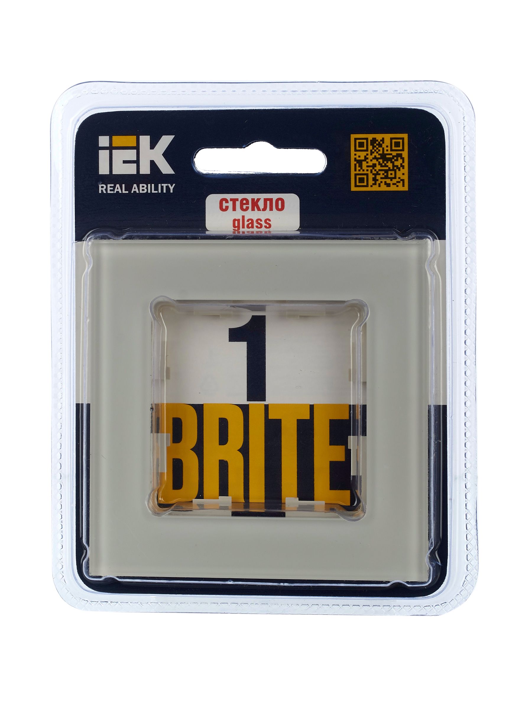 BRITE Рамка 1 -местная РУ-1-2-БрВа стекло ванильный IEK — фото