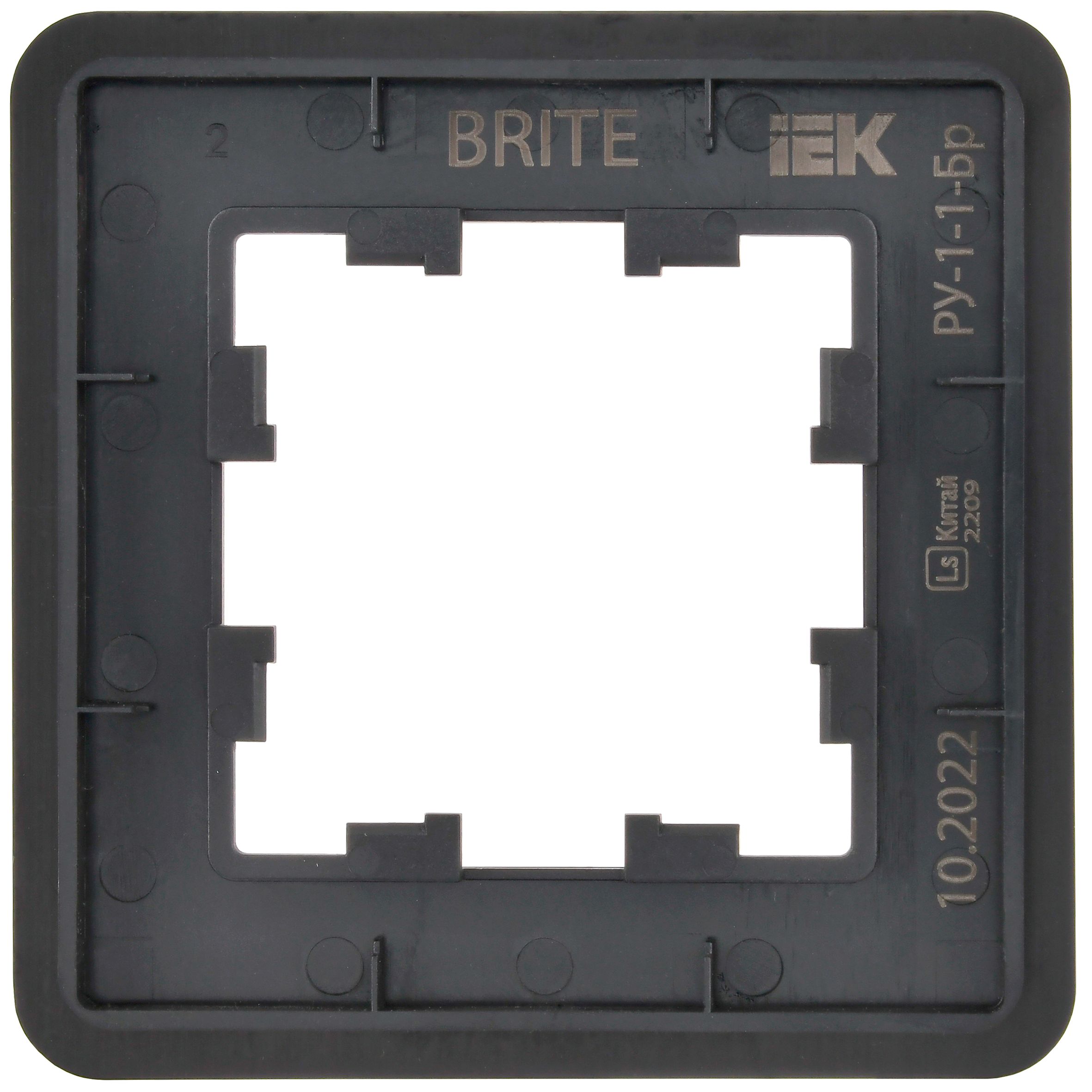 BRITE Рамка 1-местная РУ-1-1-Бр металл черный RE IEK — фото