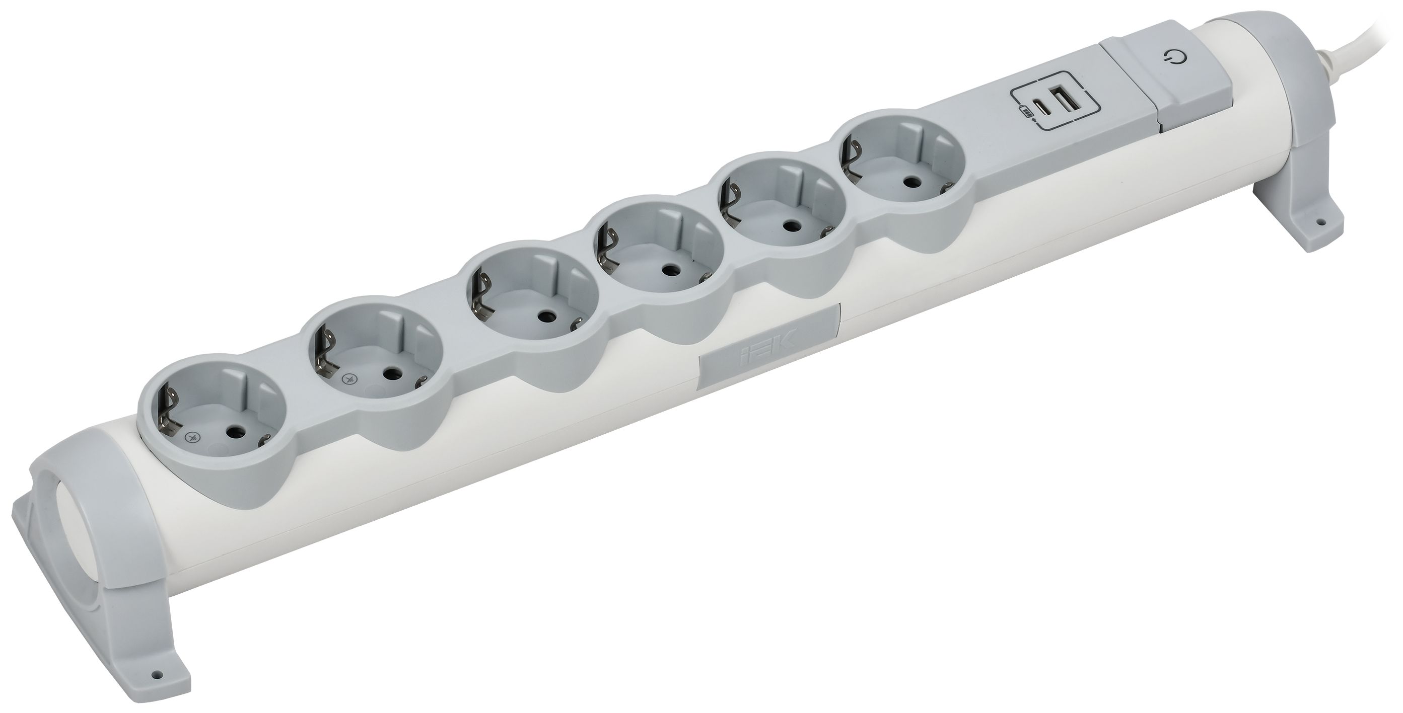 COMFORT Удлинитель У06К 6 мест 2P+PE 3м 3х1,5мм2 16А USB A+C 20Вт белый IEK — фото